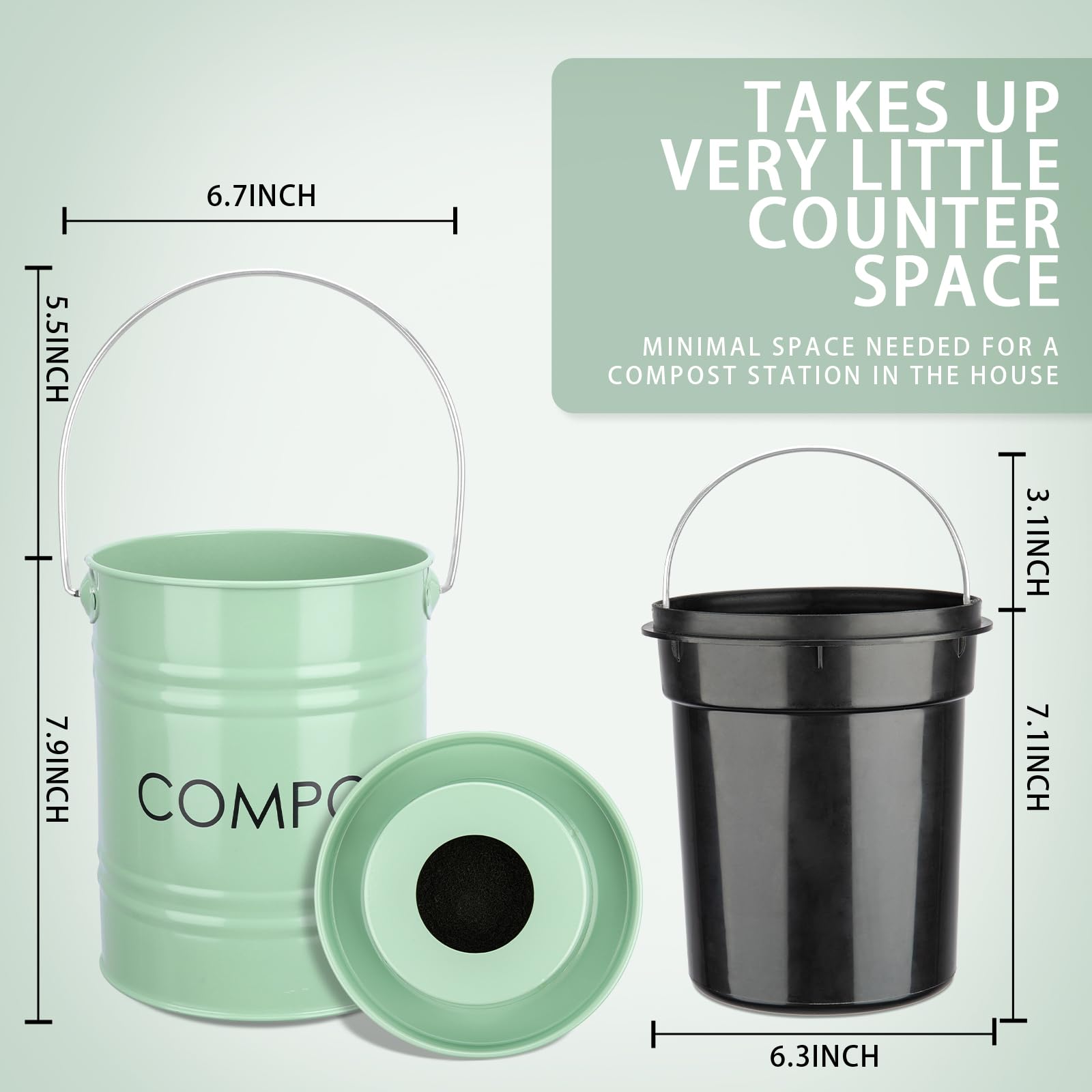 Compost Bin Kitchen Countertop Composter with lid