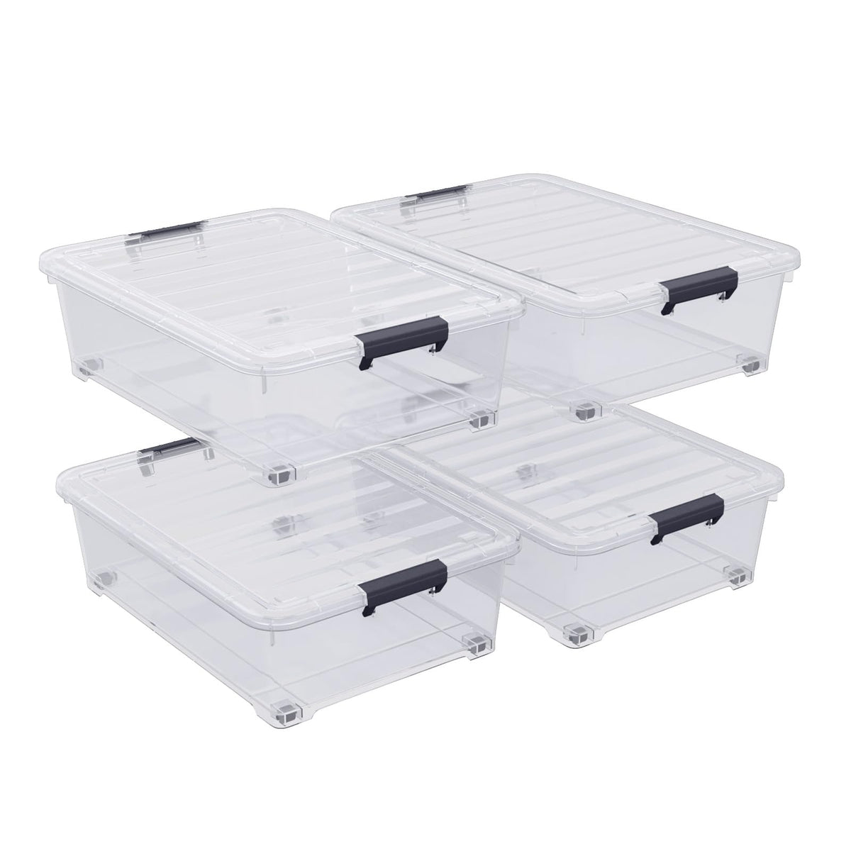 Under Bed Storage Bins with Lids and Wheels (4 Count)