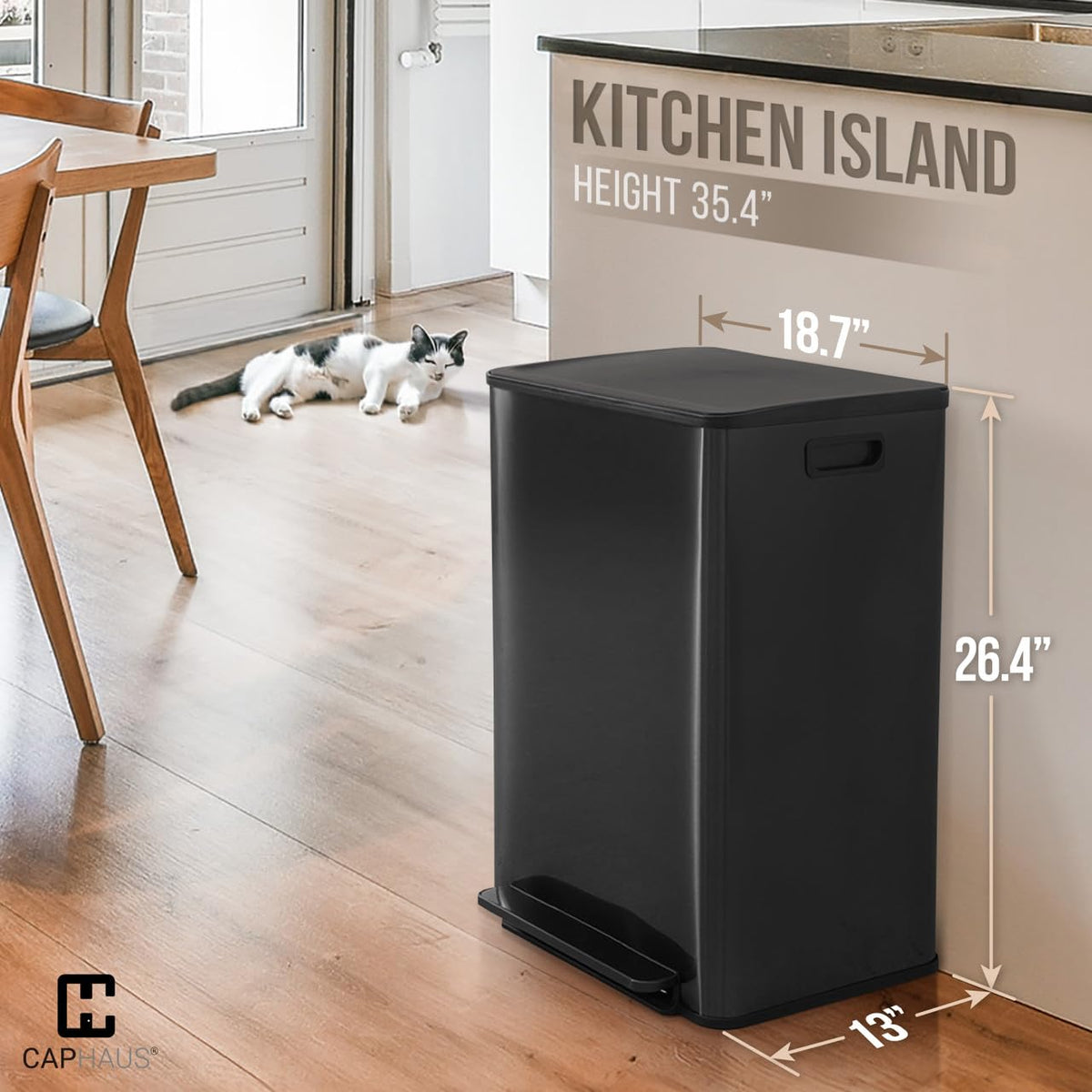 Black Dual Trash Can w (2 Count)