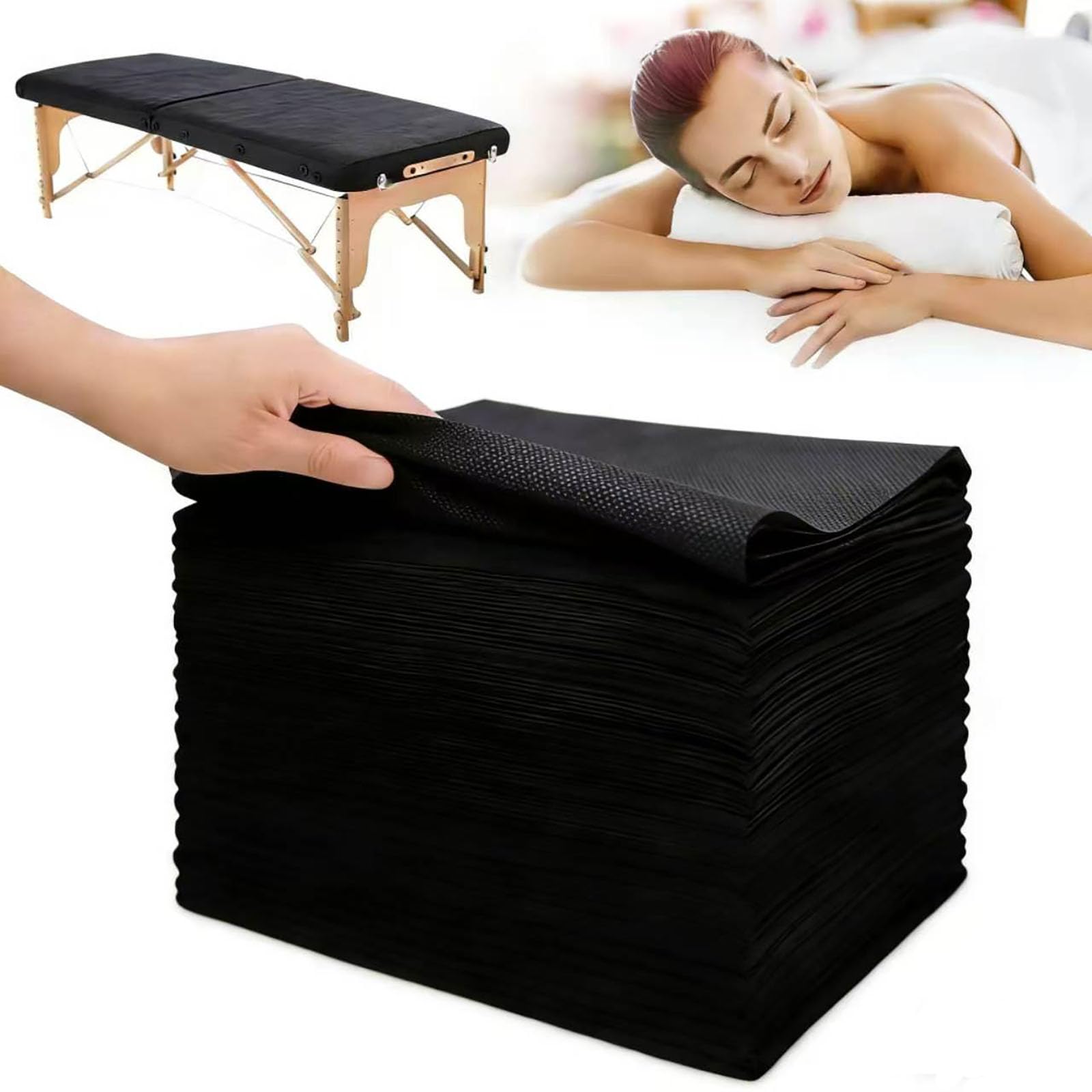 50Pcs Disposable Bed Sheets 31.5"x71" Coated Non (50 Count)