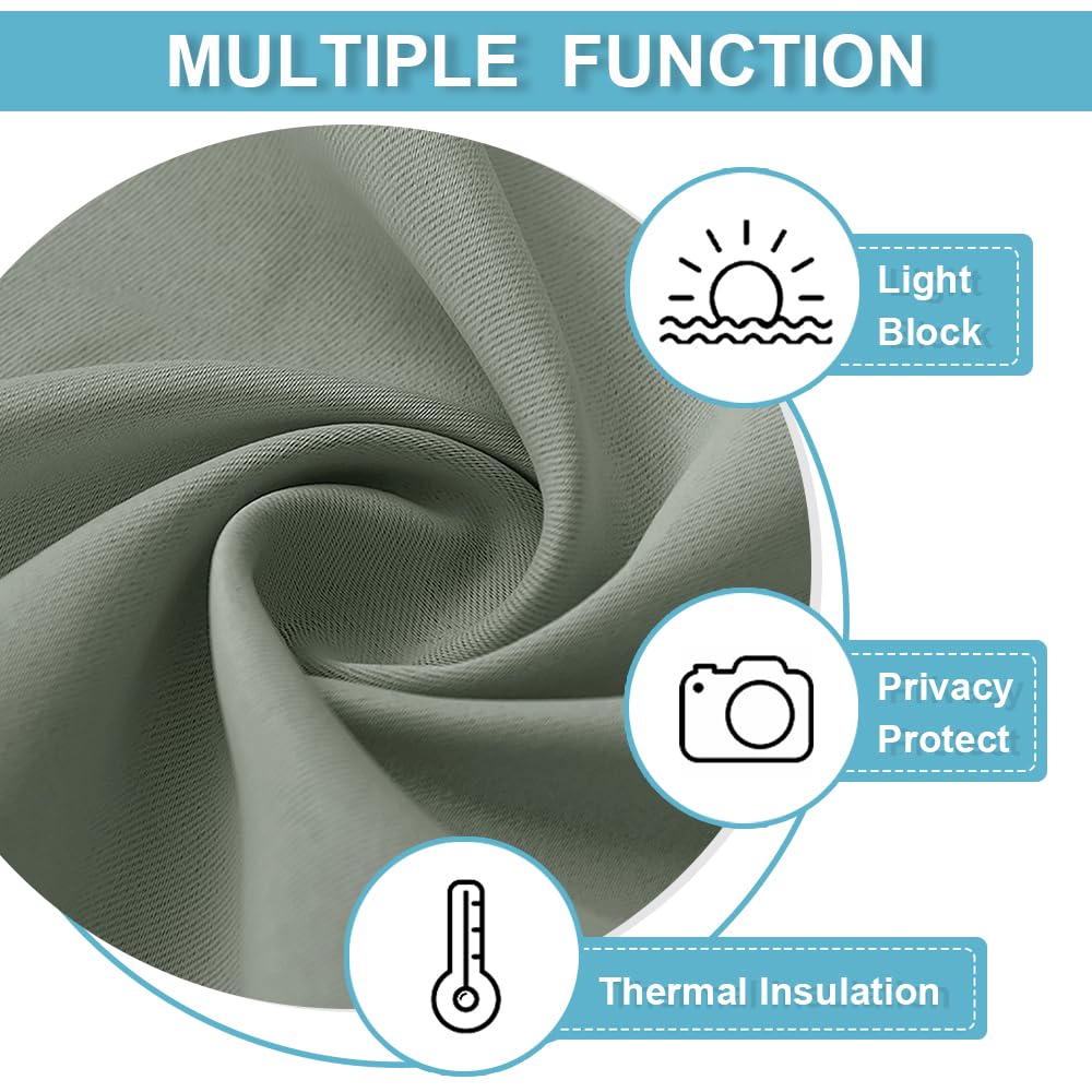 Blackout Curtains 80 inches Long for Bedroom Living Dining Room (2 Count)