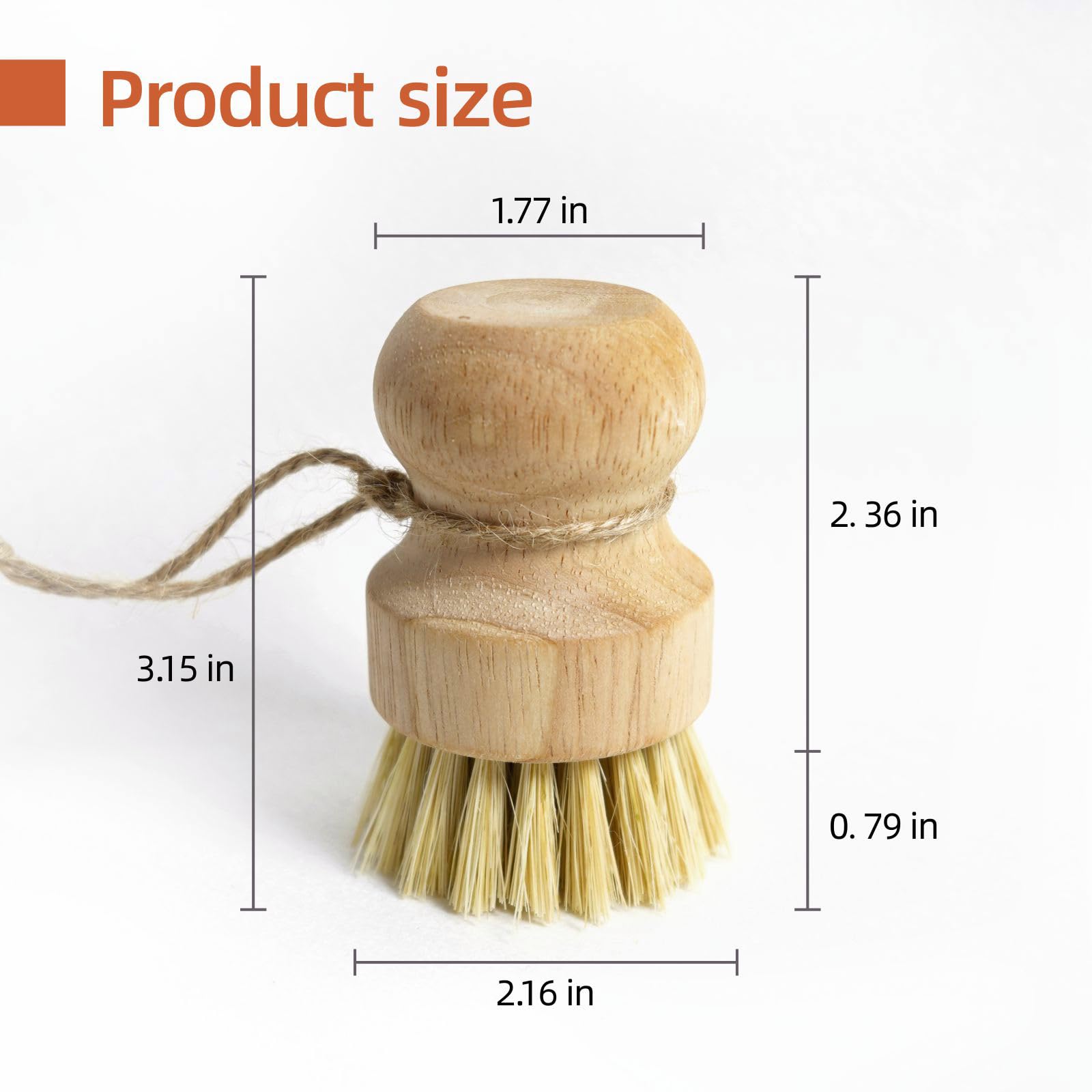 Bamboo Pot & Pan Cleaning Brush Set (3 Count)