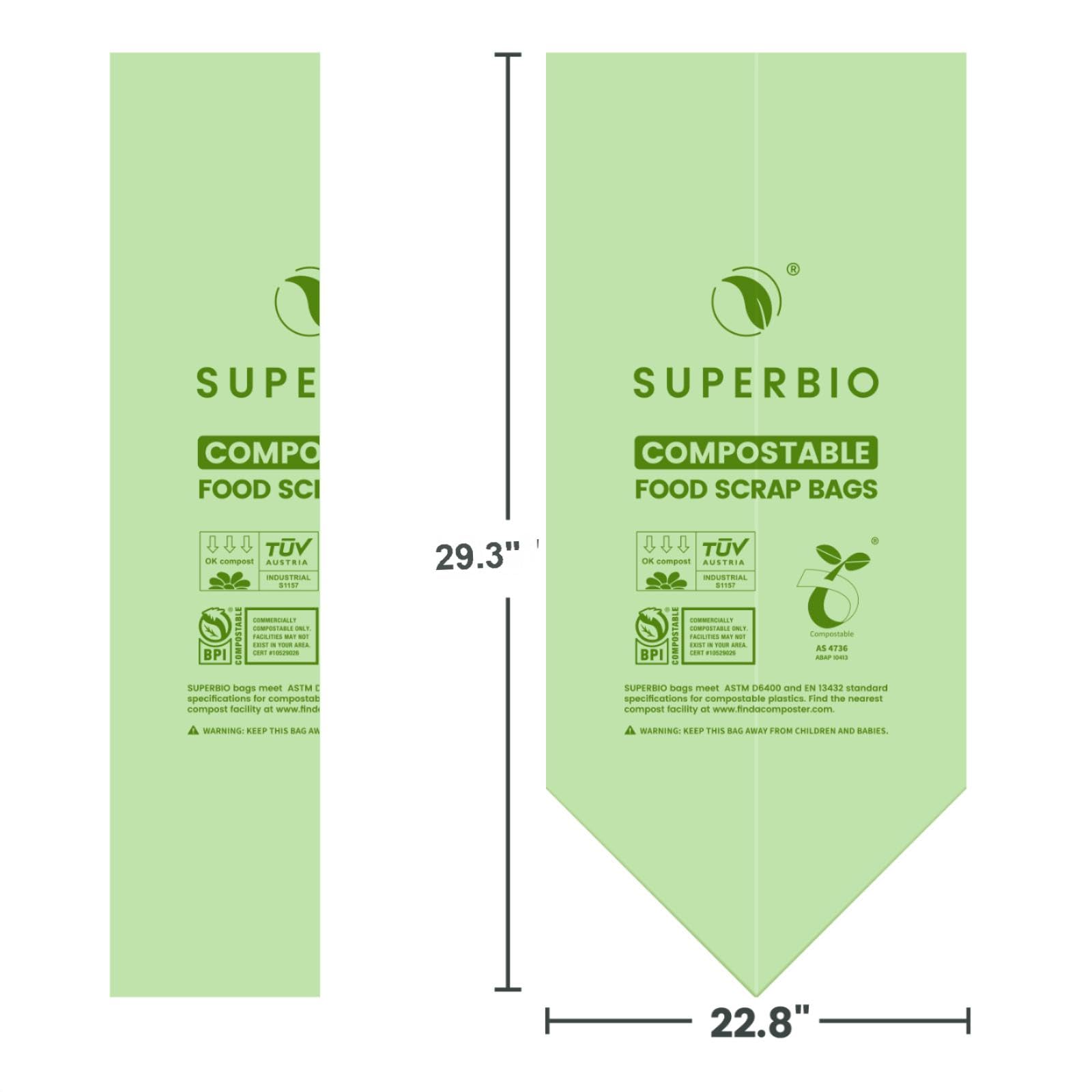 13 Gallon Flat Top Compostable Food Waste Bags (100 Count)