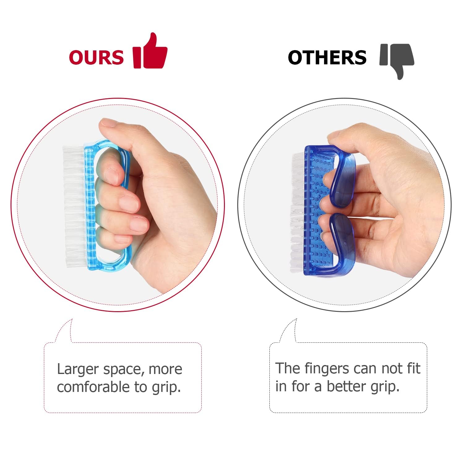 Handle Grip Nail Brush (4 Count)