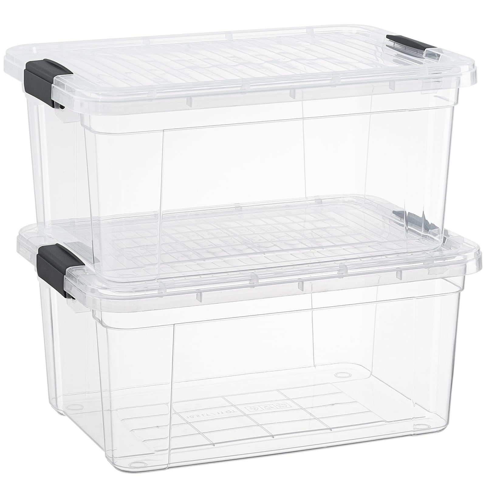 Small Clear Storage Boxes with Lids (2 Count)