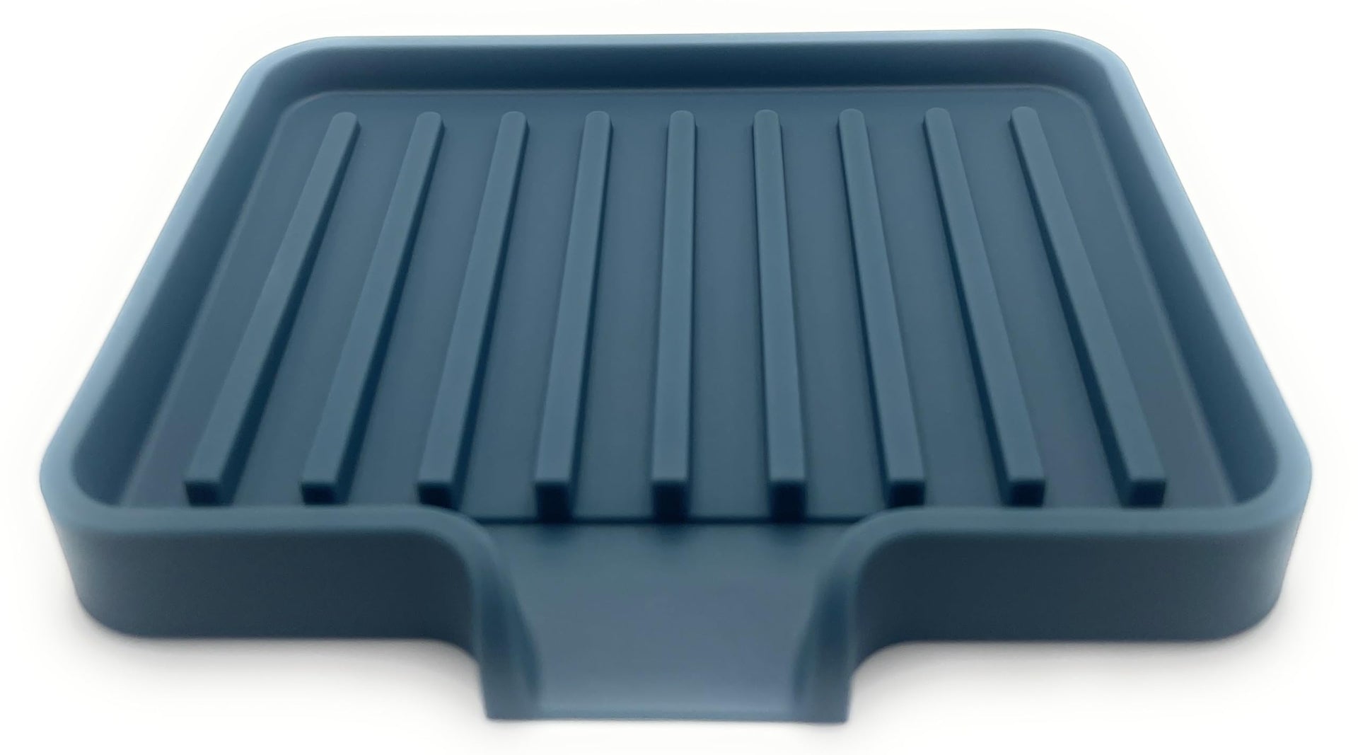 Silicone Soap Dish Tray and Sponge Holder with Drain Chute (2 Count)