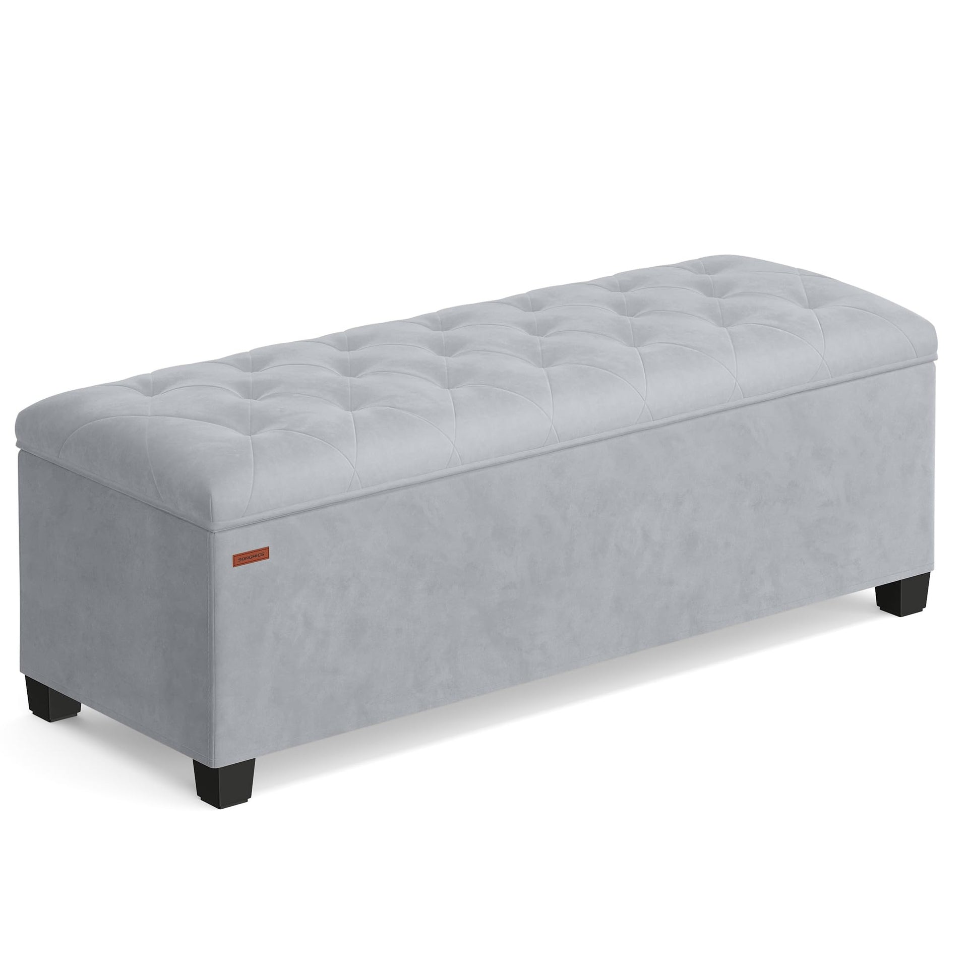 Velvet Storage Ottoman Bench
