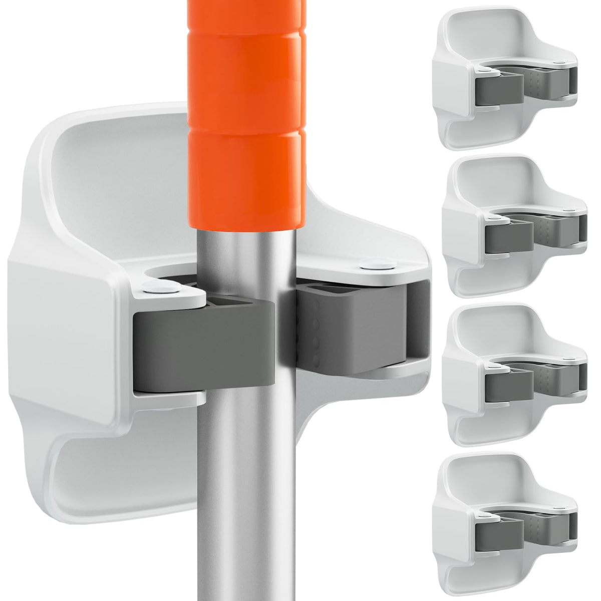 Broom Holder Wall Mount Mop Grippers organizer wall hanging (5 Count)