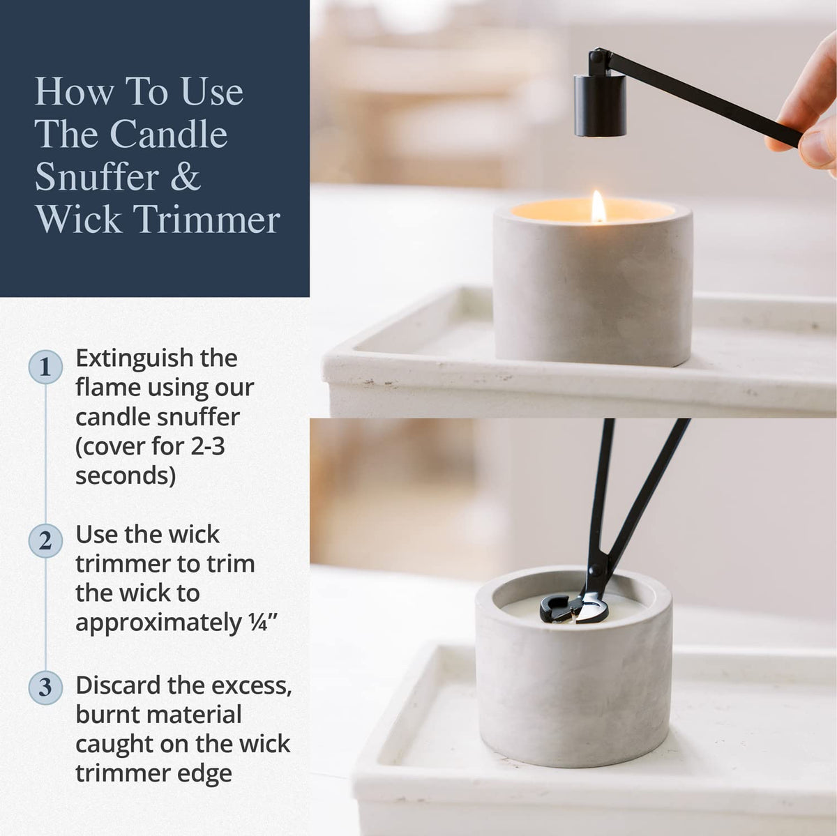 Candle Wick Trimmer and Candle Snuffer Accessory Set