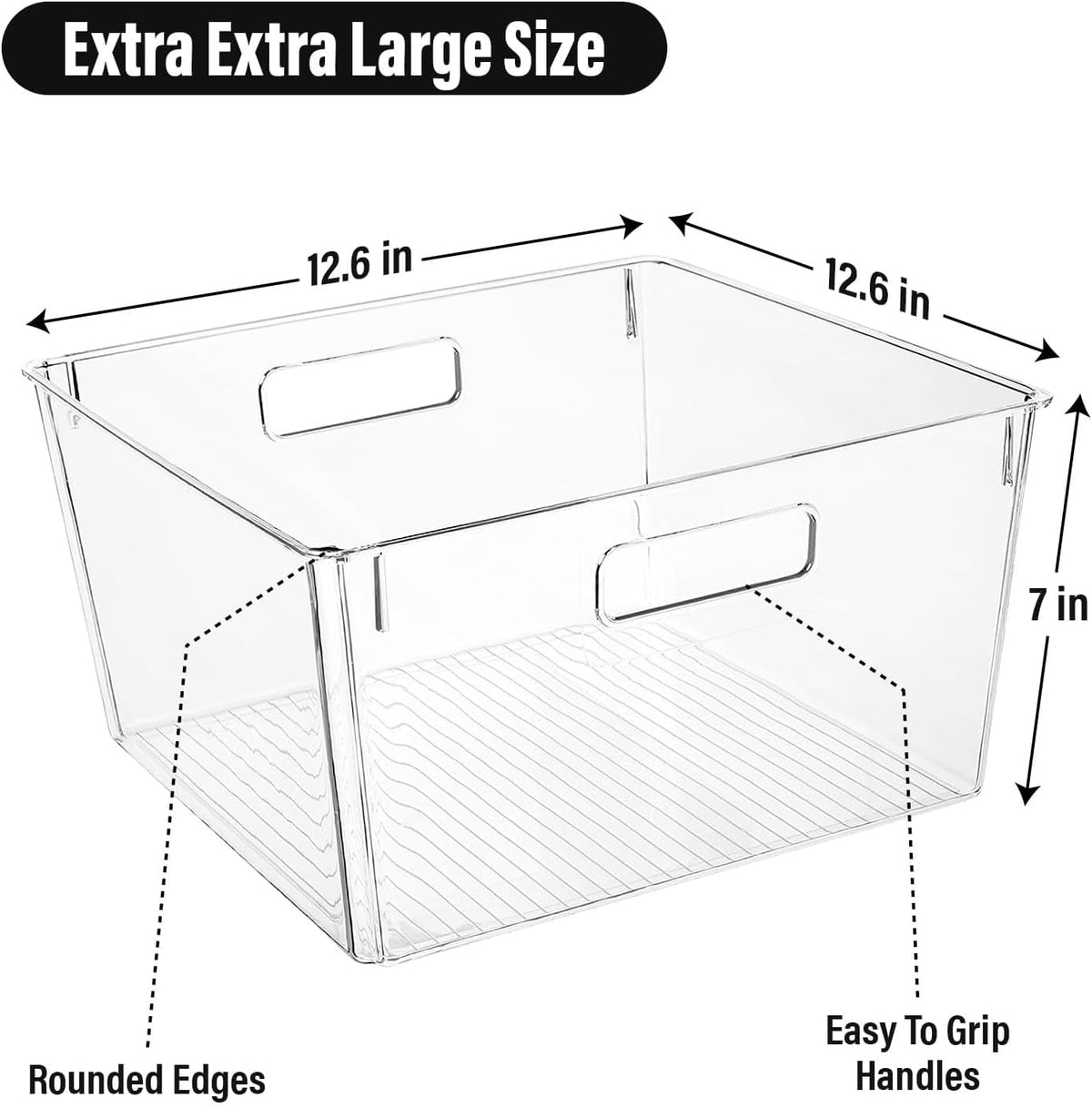 Clear Extra Large Plastic Storage Bins (8 Count)