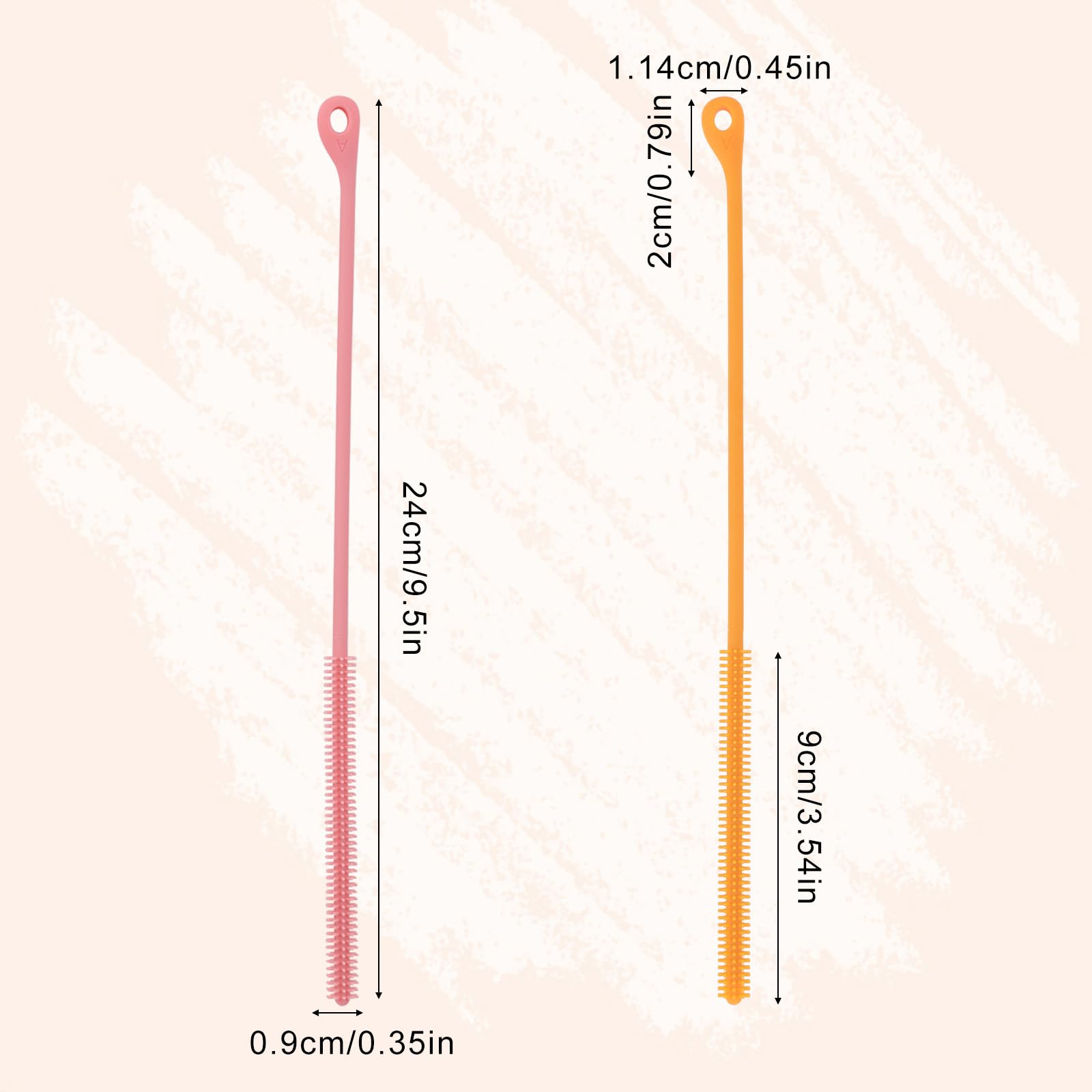 2pcs Silicone Straw Cleaner Brush (2 Count)