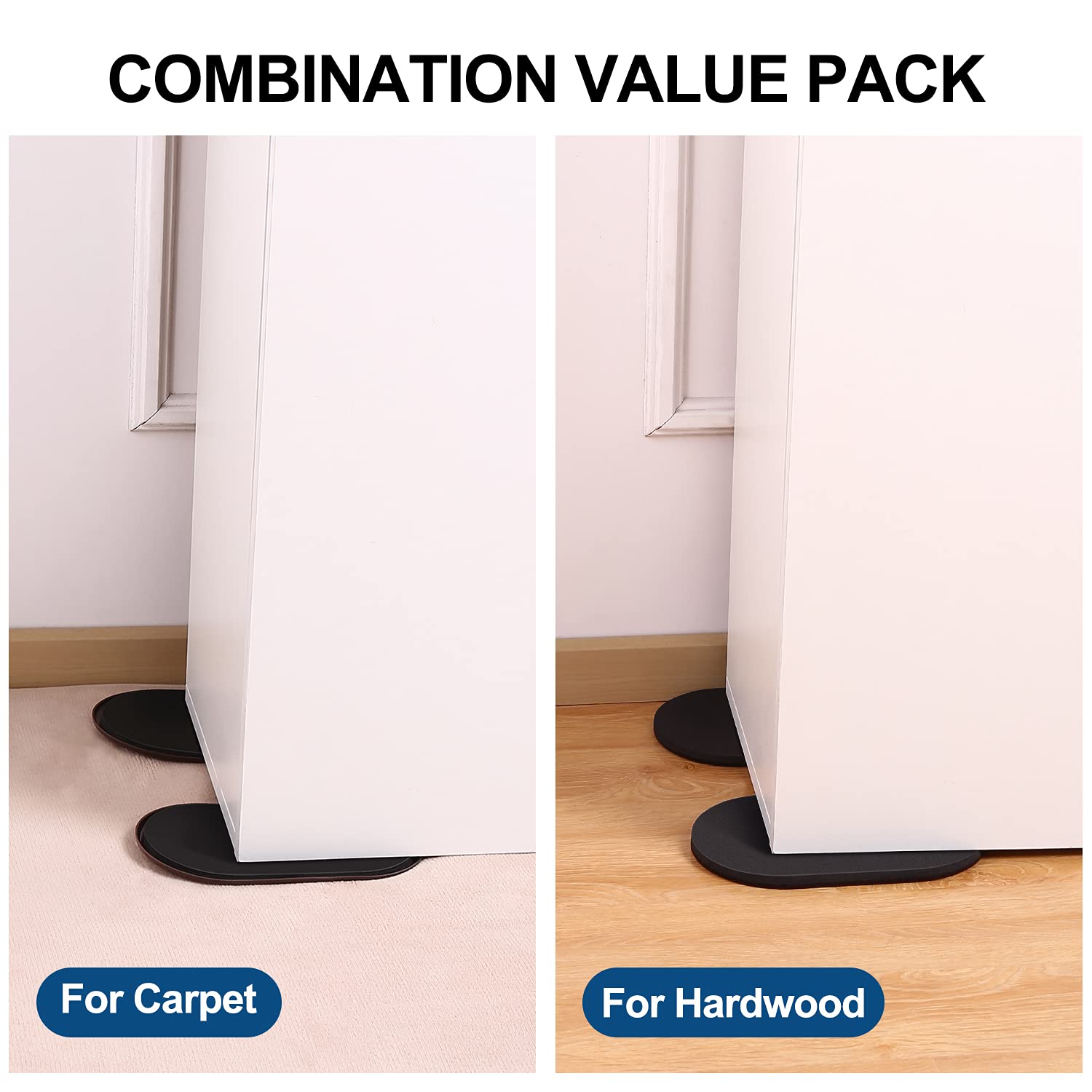 Large Furniture Sliders for Carpet and Hardwood Floors (8 Count)