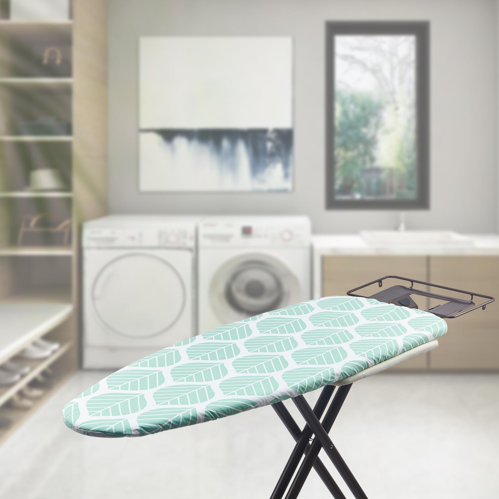 Wide Ironing Board Cover and Pad 18 x 49 inch Heat Reflective with Hook and Loop Fasteners