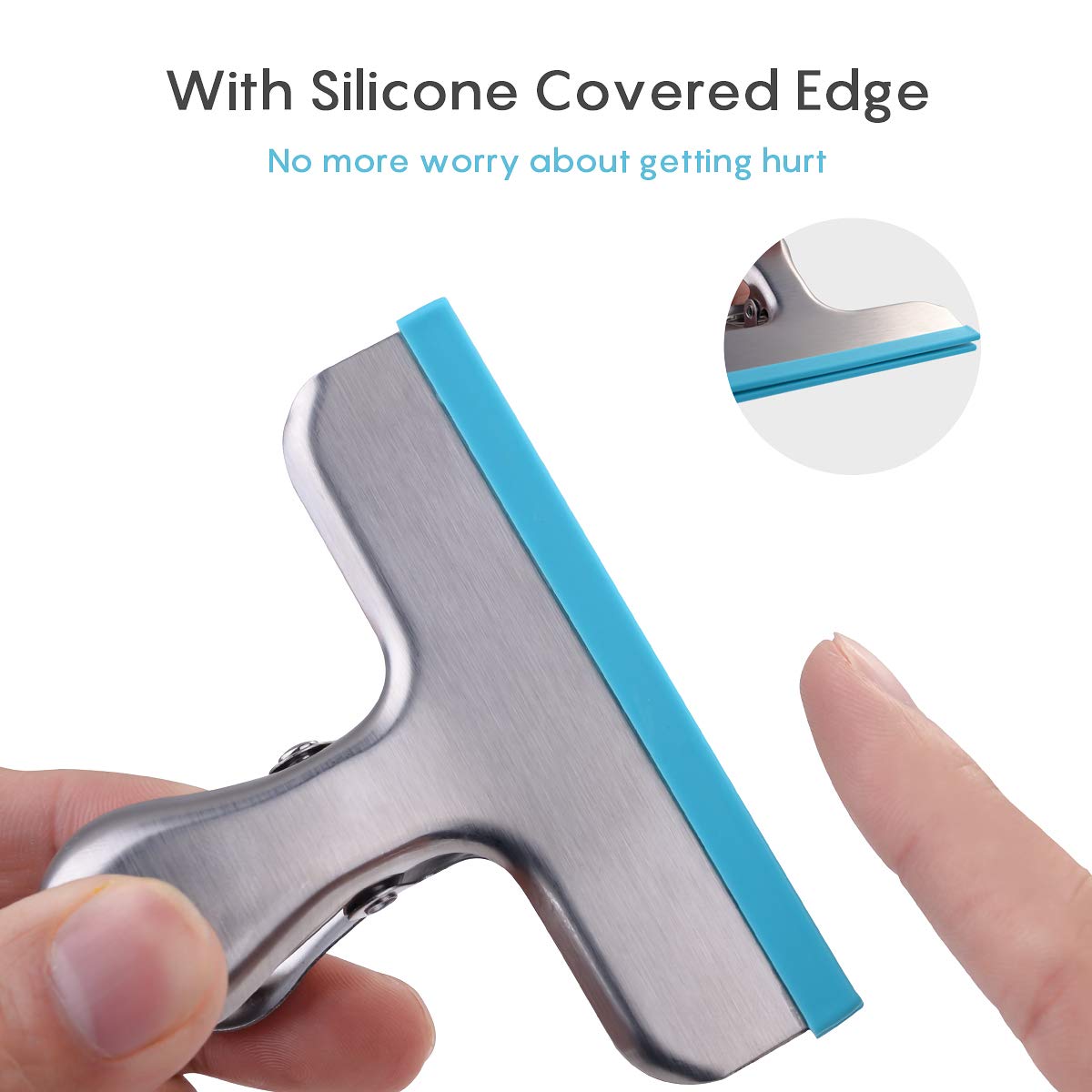 12 Pack Stainless Steel Chip Bag Clips Covered with Silicone (12 Count)