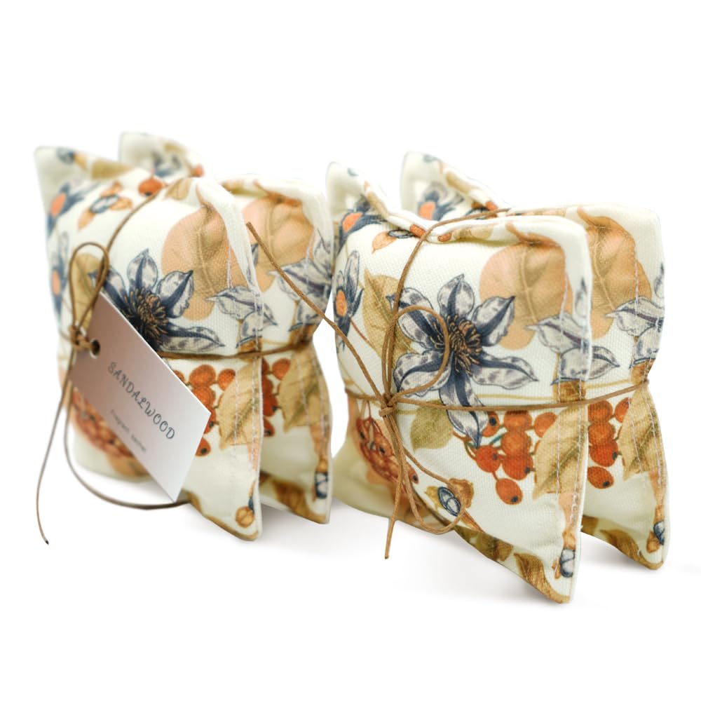 4 Pack Sandalwood Sachet Bags for Drawers and Closet (4 Count)