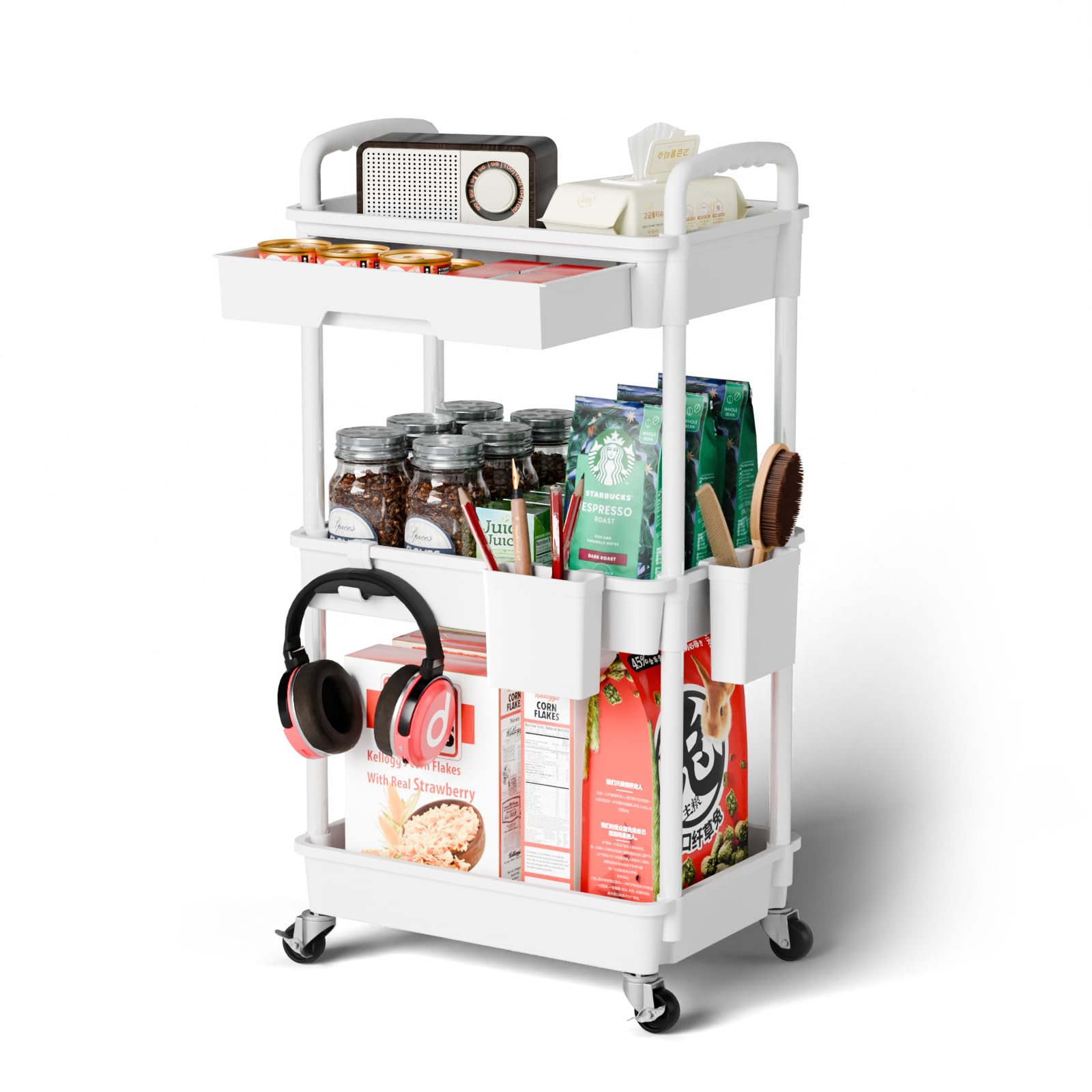 3 Tier Rolling Cart Organizer
