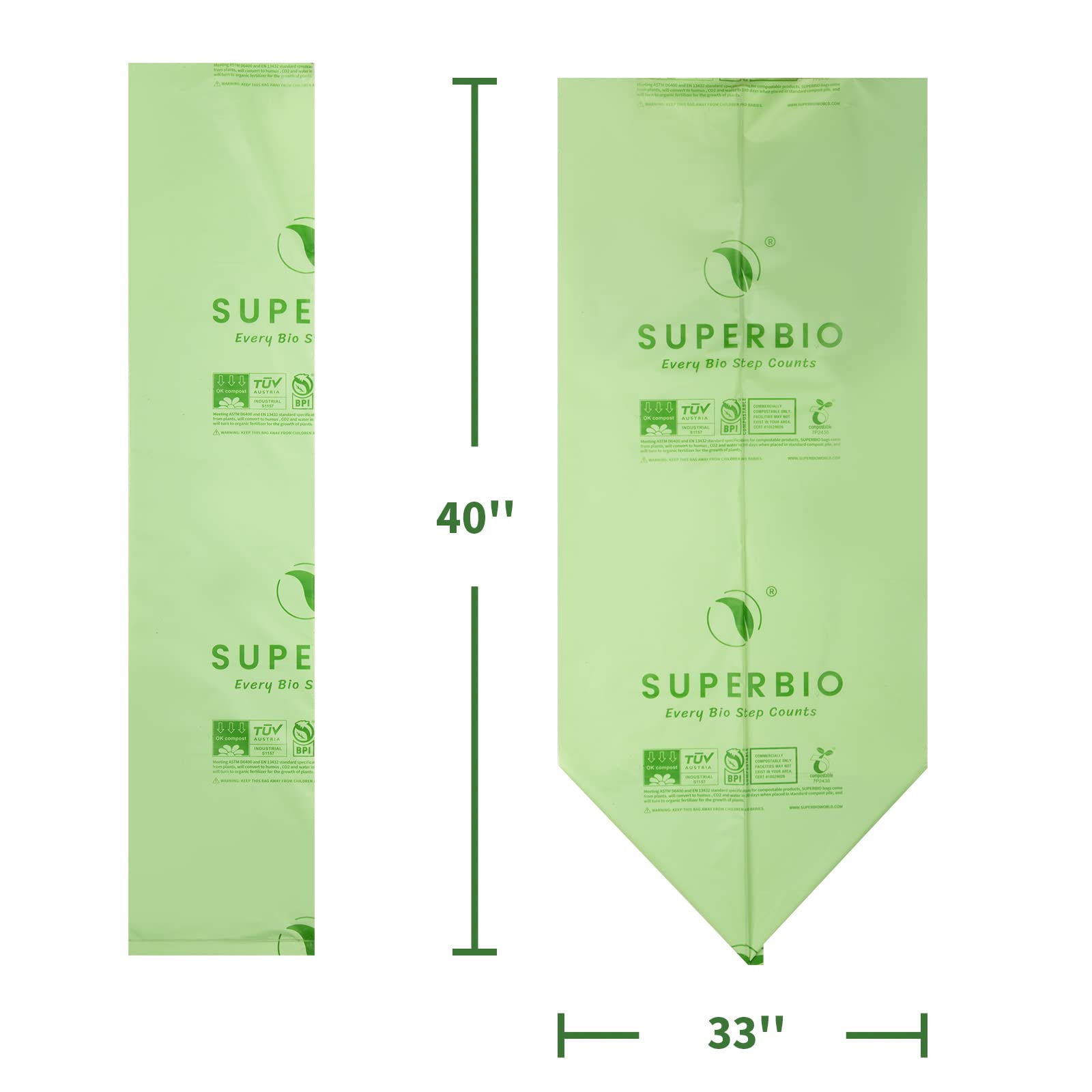 33 Gallon Compostable Yard Waste Bags (40 Count)