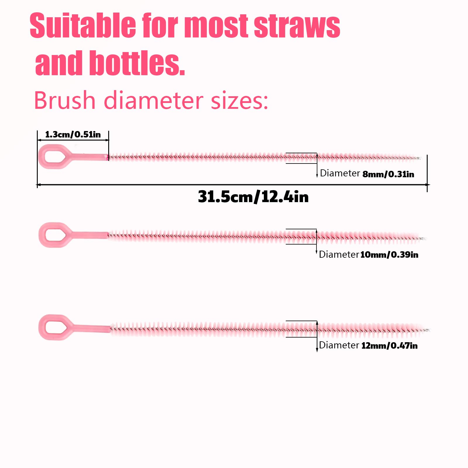 4pcs Straw Cleaner Brushes Compatible with Stanley (4 Count)