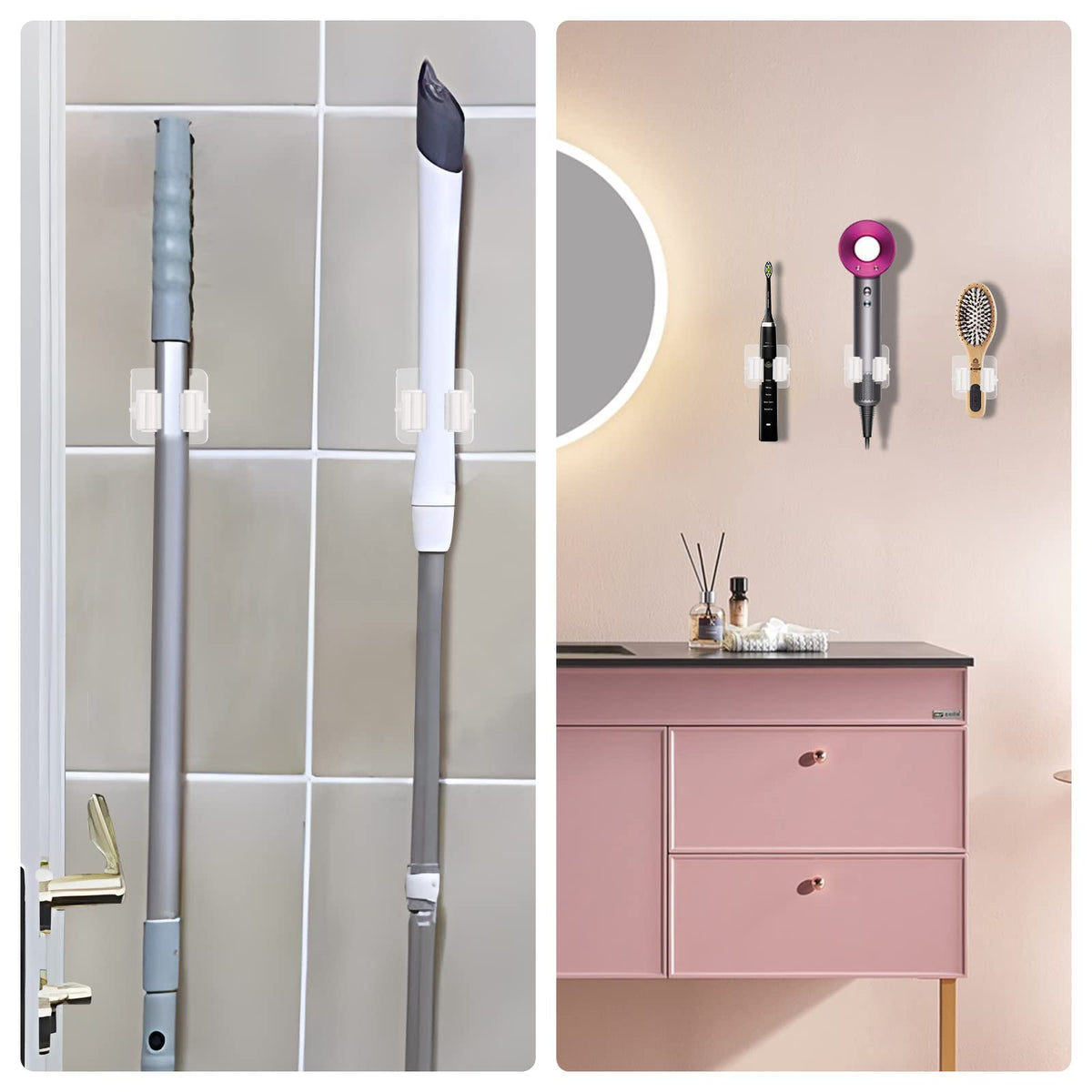 8PCS Broom Holder Wall Mount (8 Count)