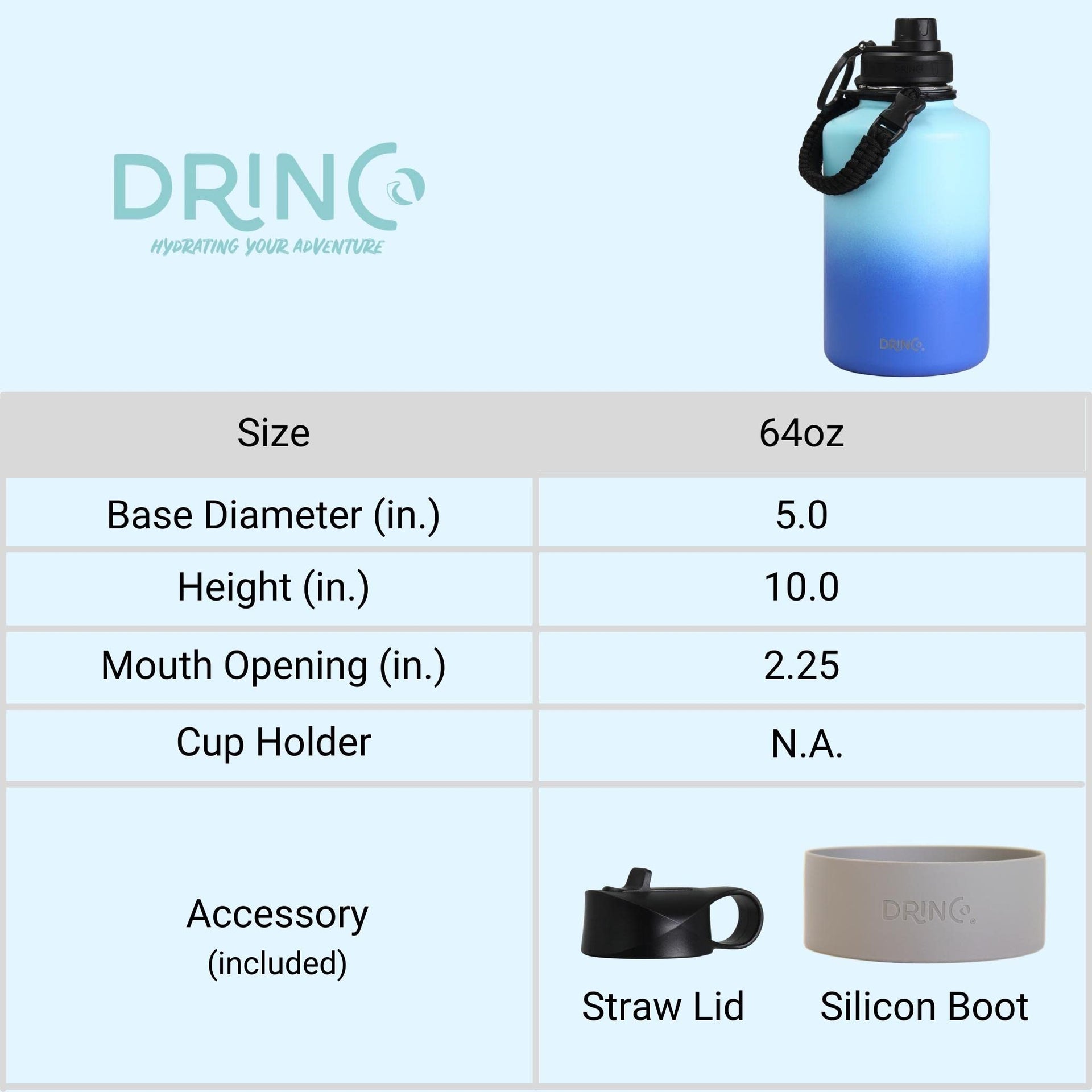 Stainless Steel Water Bottle Spout Lid Vacuum Insulated Double Wall Water Bottle