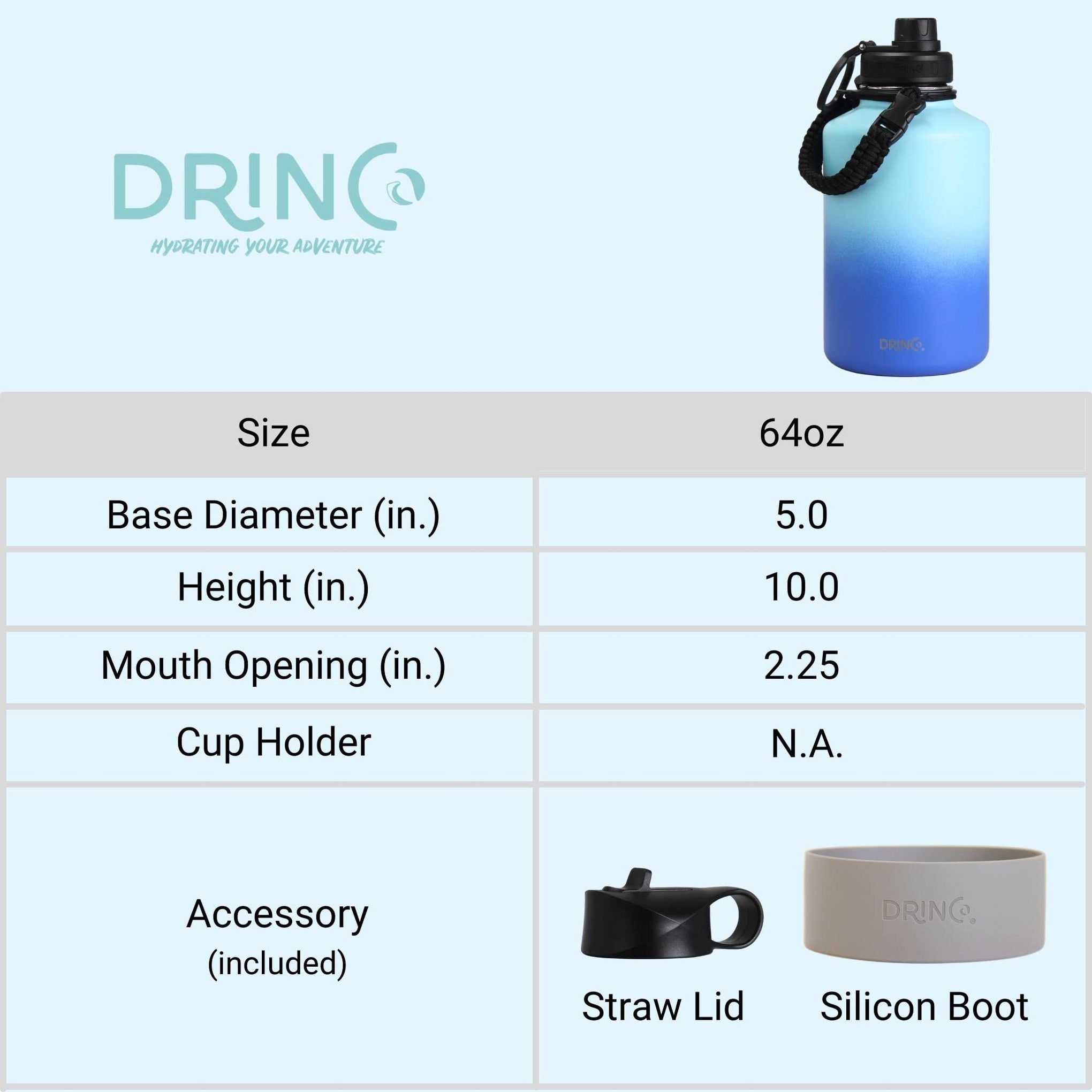 Stainless Steel Water Bottle Spout Lid Vacuum Insulated Double Wall Water Bottle