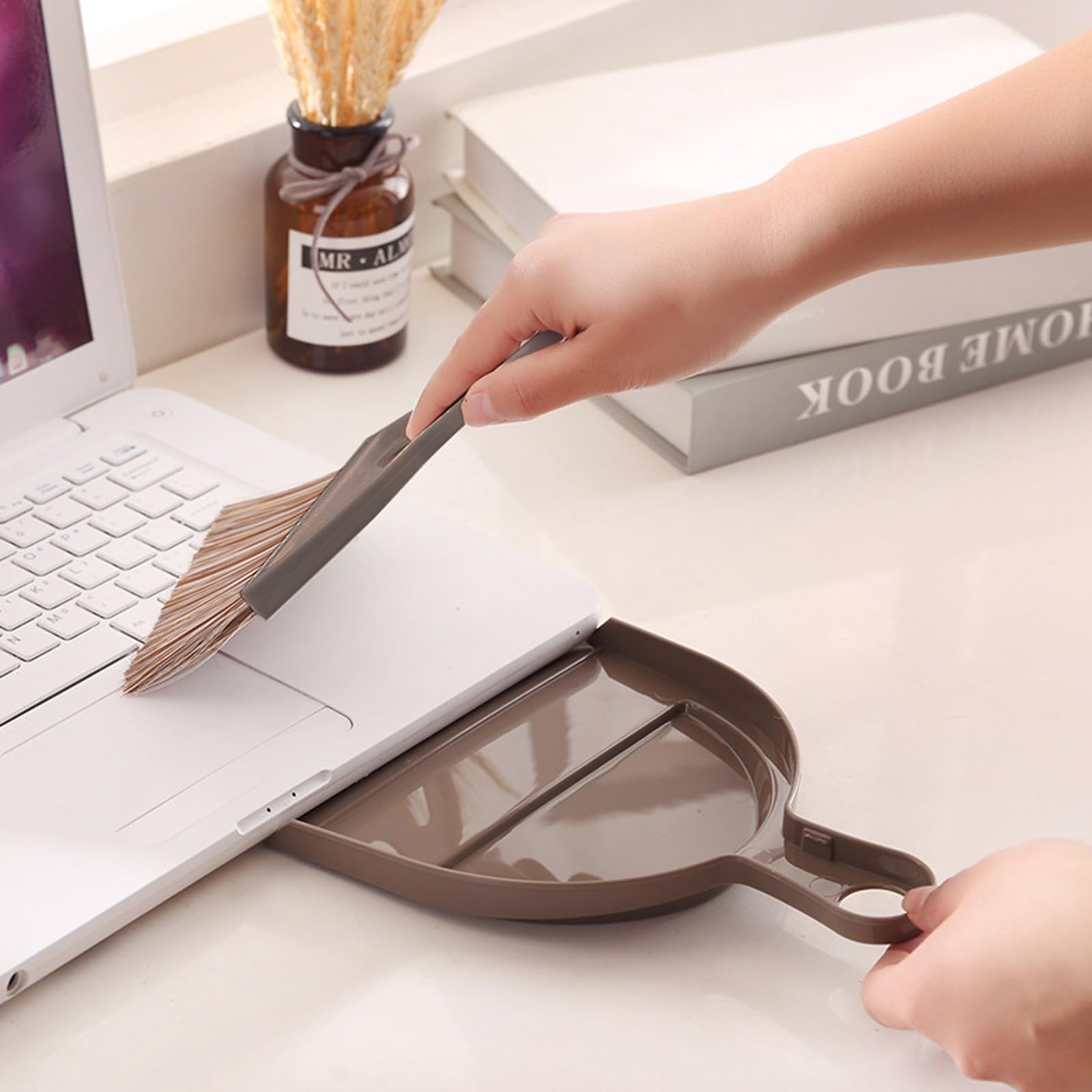 Mini Broom and Dustpan Set Hand Broom with Dustpan Portable Housekeeping Cleaning Tools for Desk