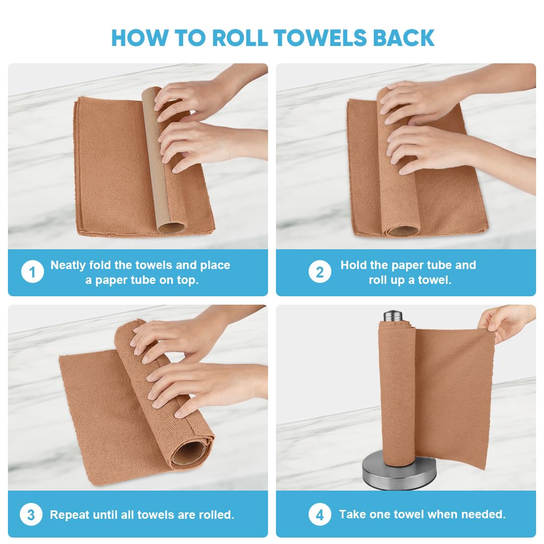 Microfiber Cleaning Cloth Roll (50 Count)