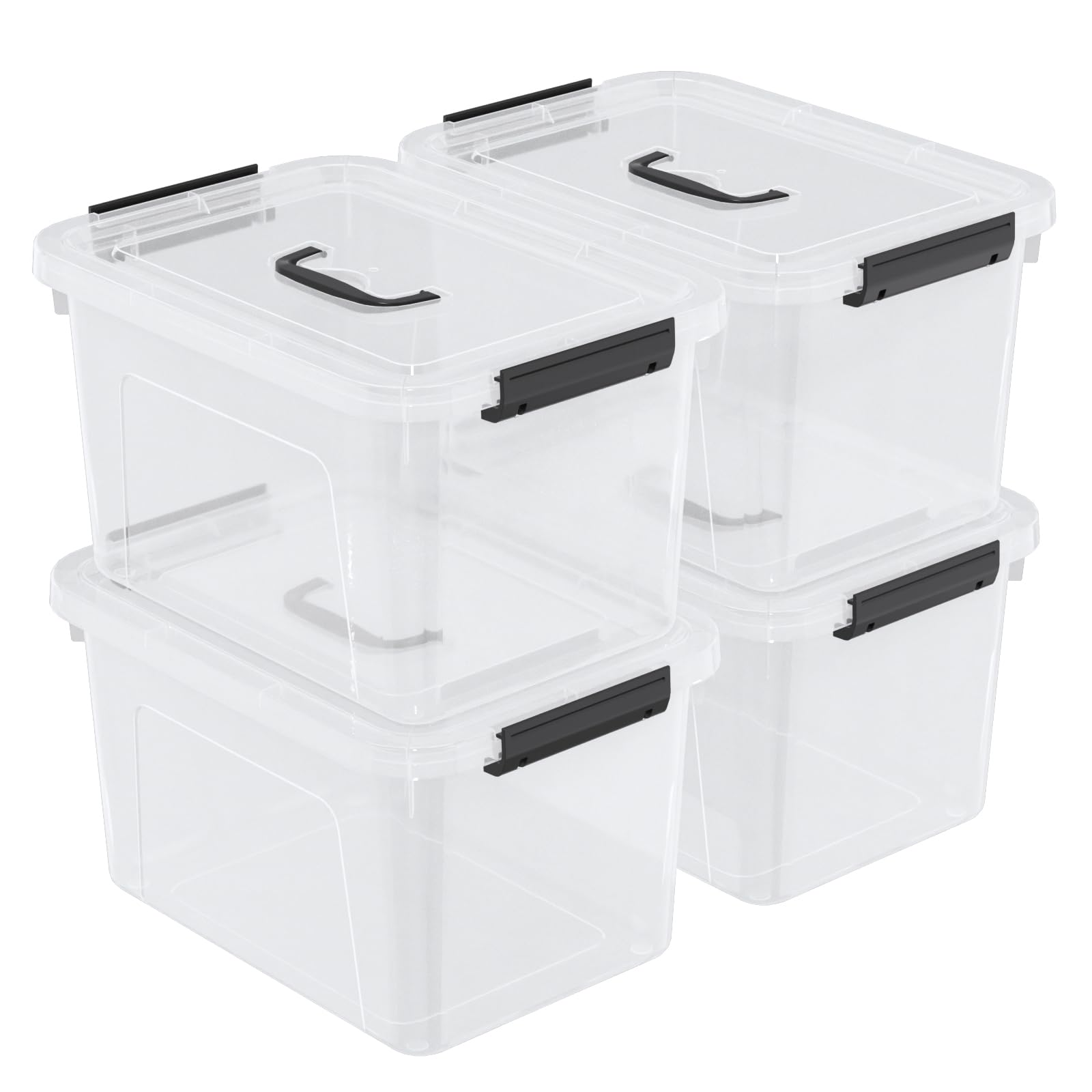 18 Quart Plastic Storage Bins with Lid (4 Count)