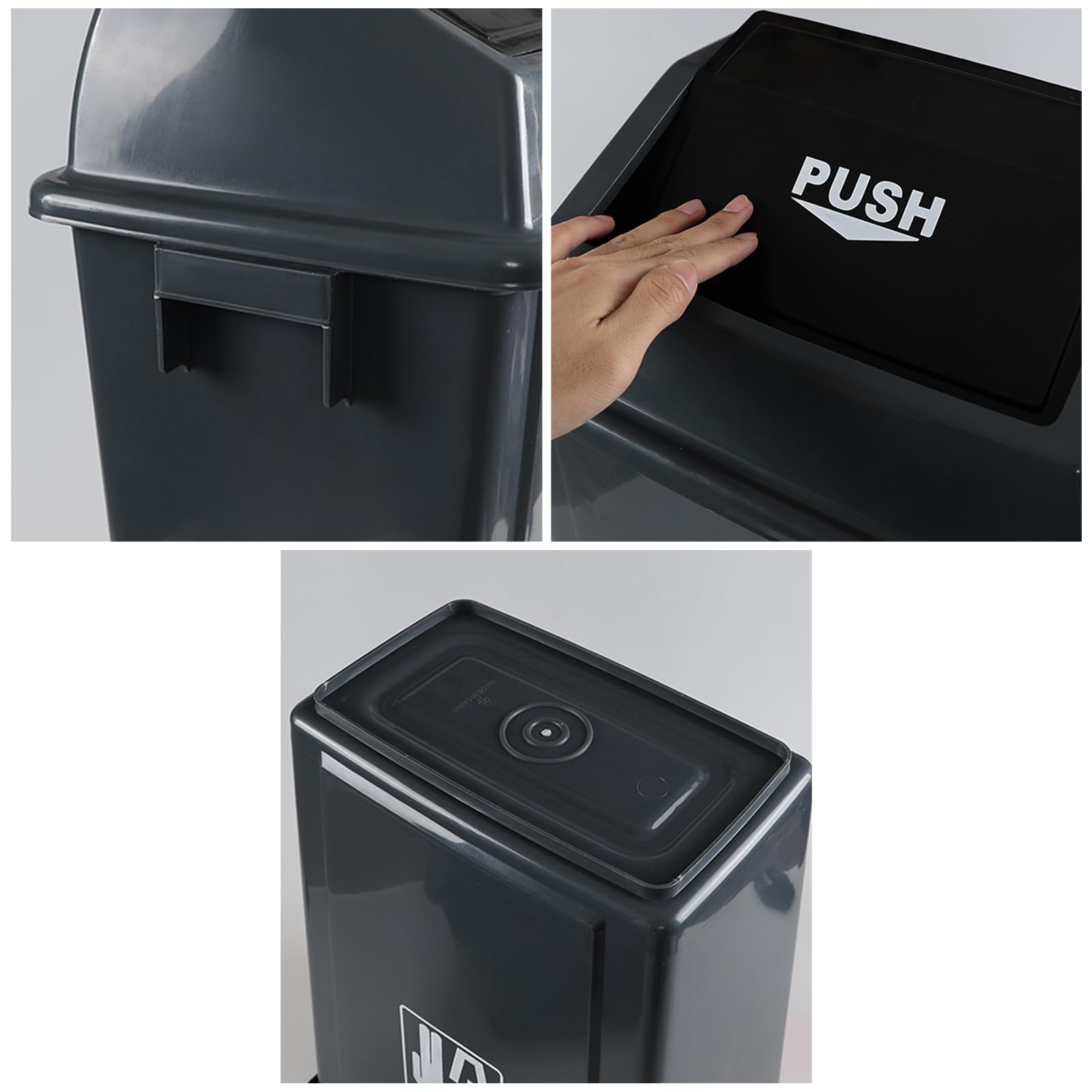 15 Gallon Rectangular Swing Lid Trash Can (4 Count)
