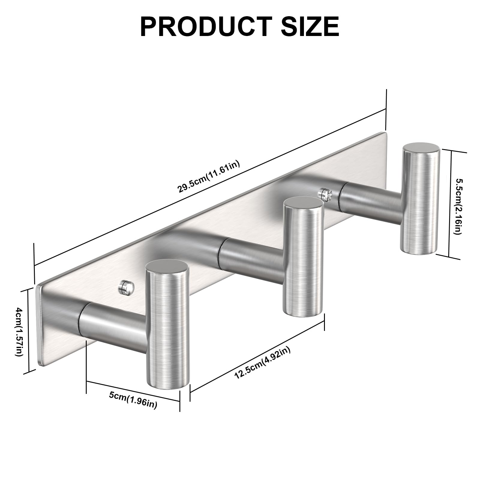Silvery Hat and Coat Wall Mount Rack