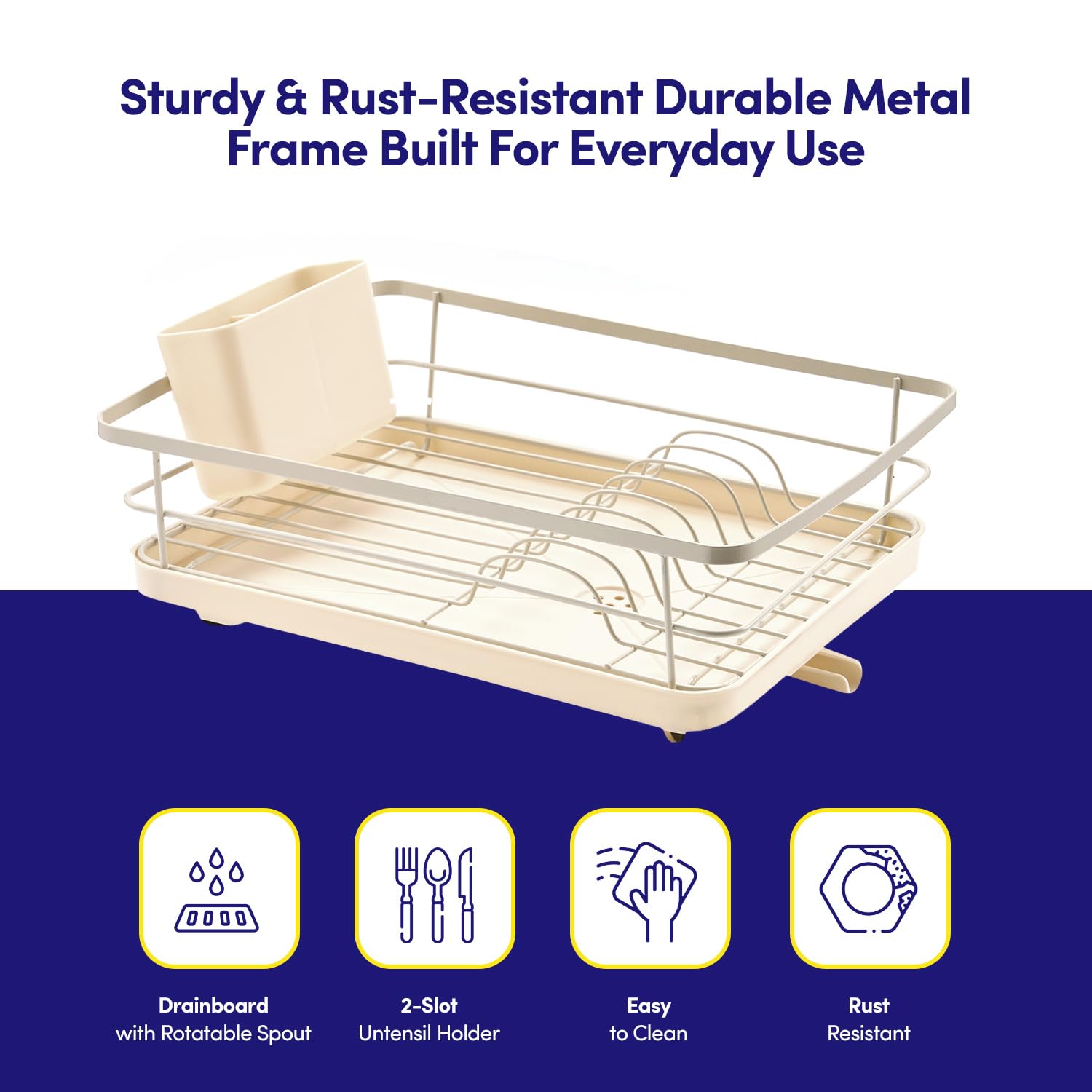 Dish Drying Rack 3 Piece Dish Drainer with Drainboard Set for Kitchen Counter