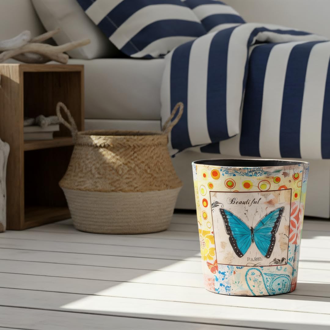 PU Leather Small Trash Can Wastebasket