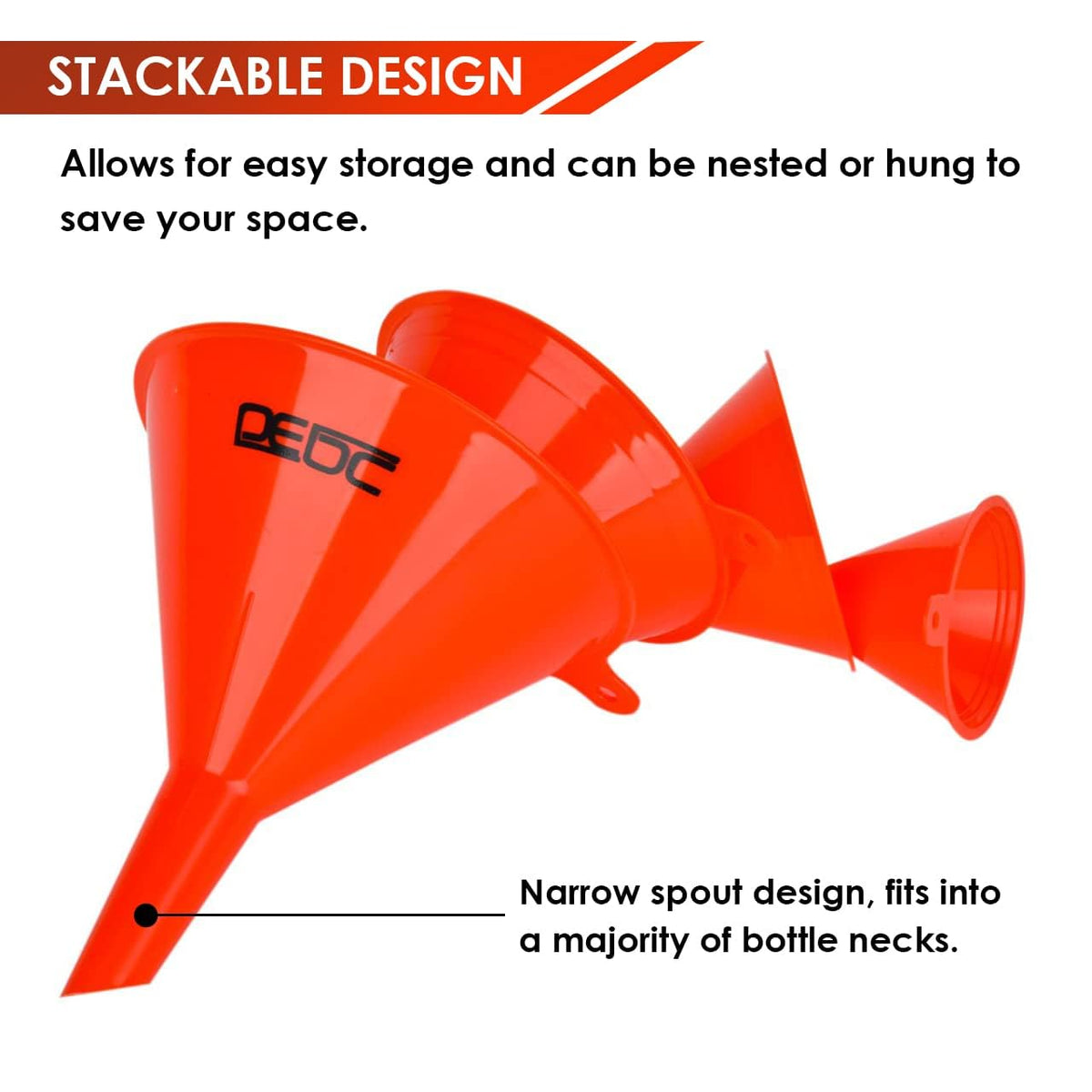 8Pcs Funnels for Automotive Use Plastic Oil Gas Funnels Set Multi