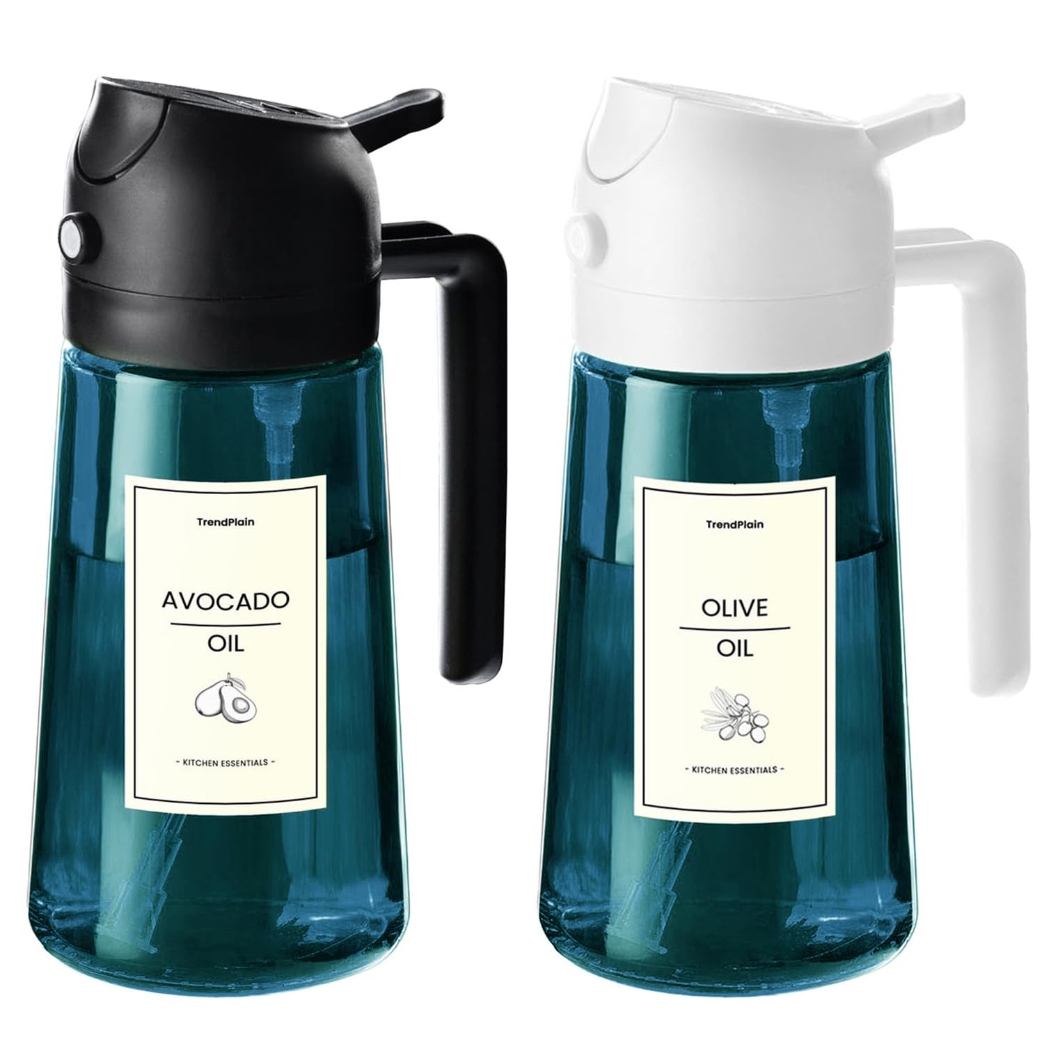 16oz 470ml Blue Glass Olive Oil Sprayer for Cooking