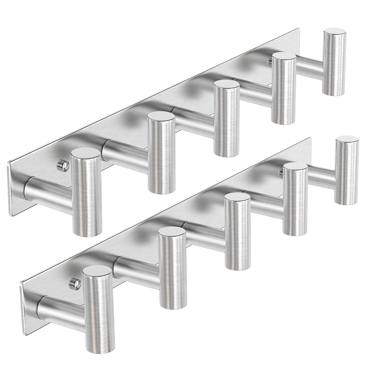 Silvery Hat and Coat Wall Mount Rack (2 Count)