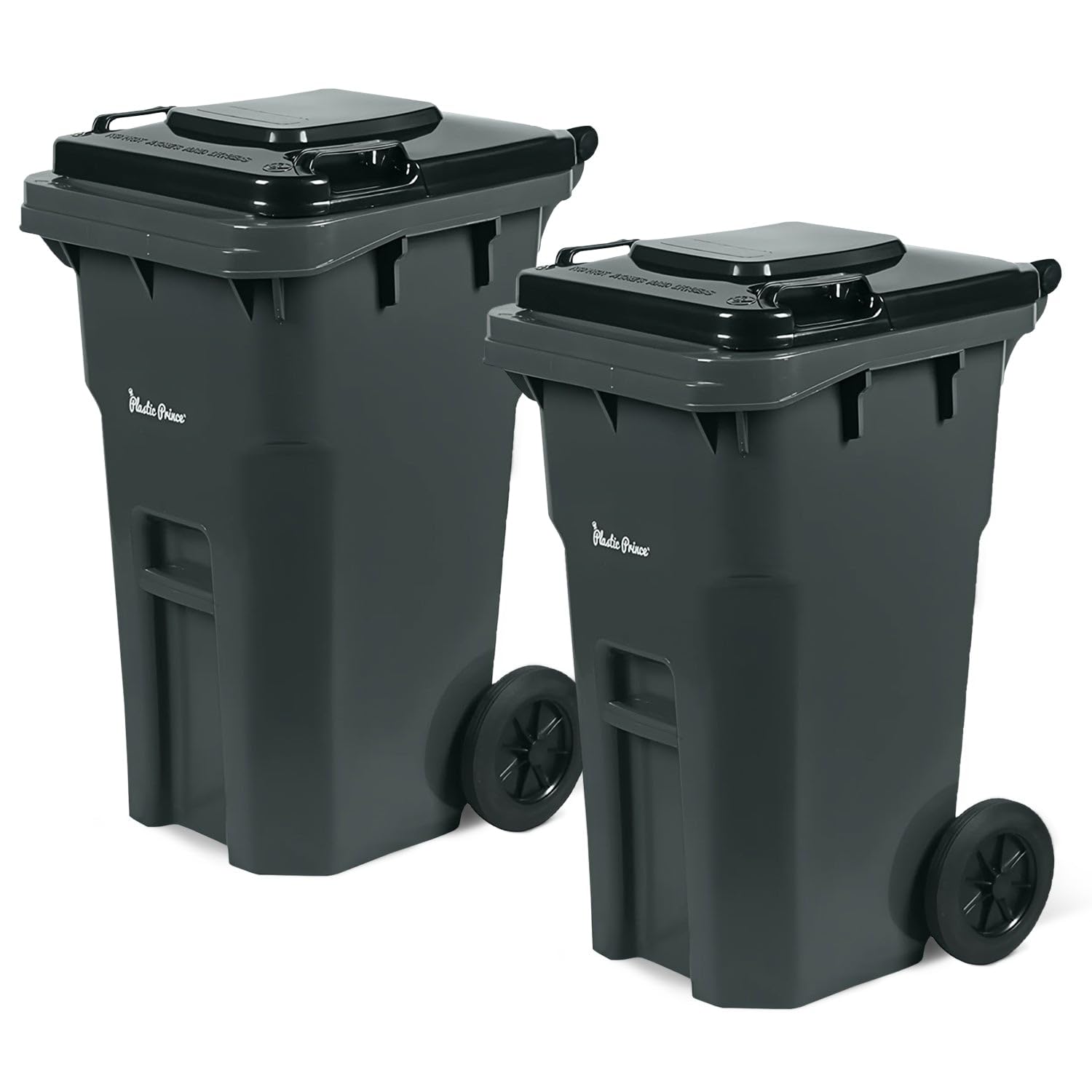 27 Gallon Outdoor Trash Can with Lid and Wheels Small Wheeled Outdoor Garbage Cans Storage Outside Heavy