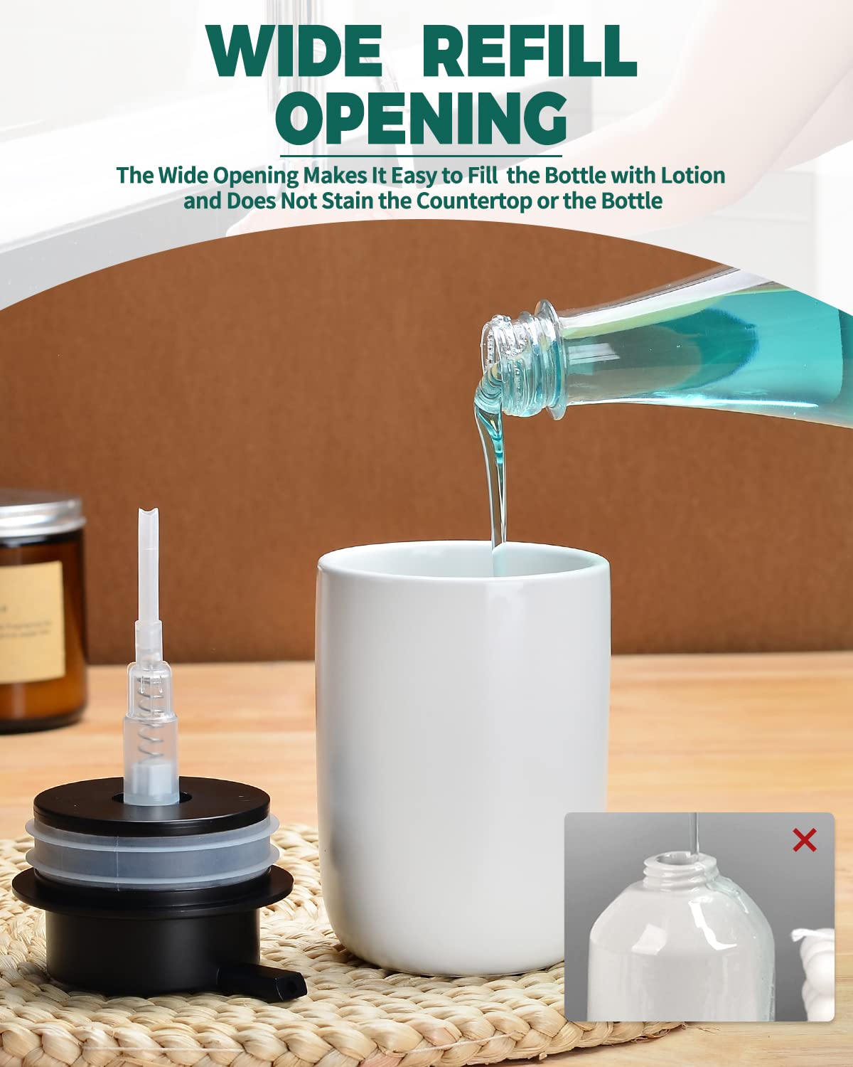 BosilunLlife Lotion Pump Dispenser for Bathroom Lotion Hand Pump Dispenser