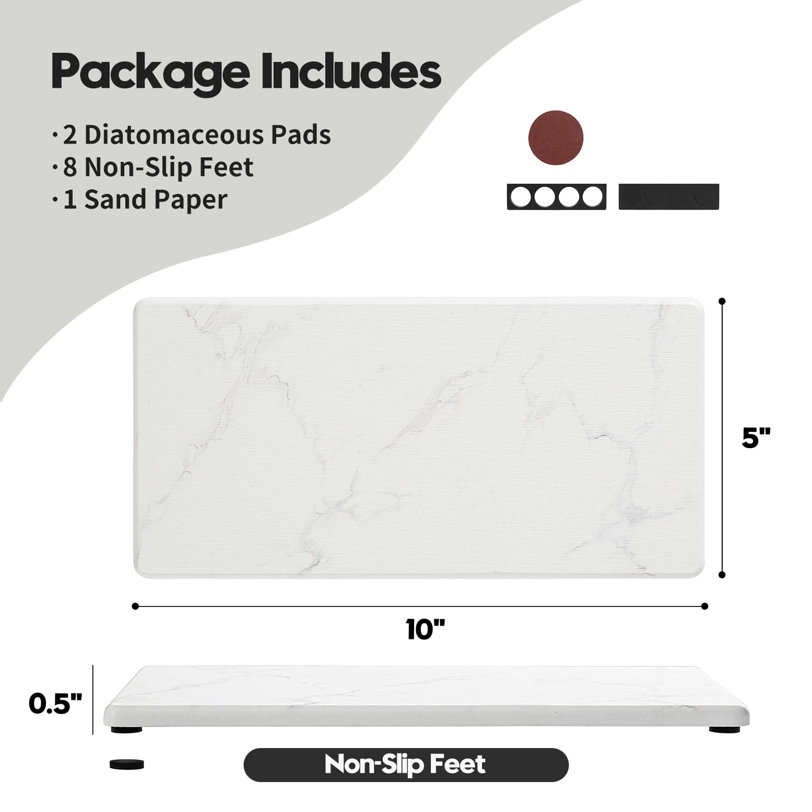 2PCS 10"x 5" Large Bathroom Sink Vanity Trays (2 Count)
