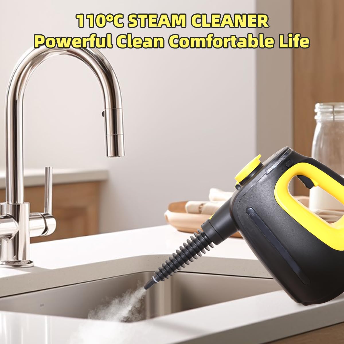 Handheld Steam Cleaner with 9 pcs Accessories 530ml for Cleaning Home