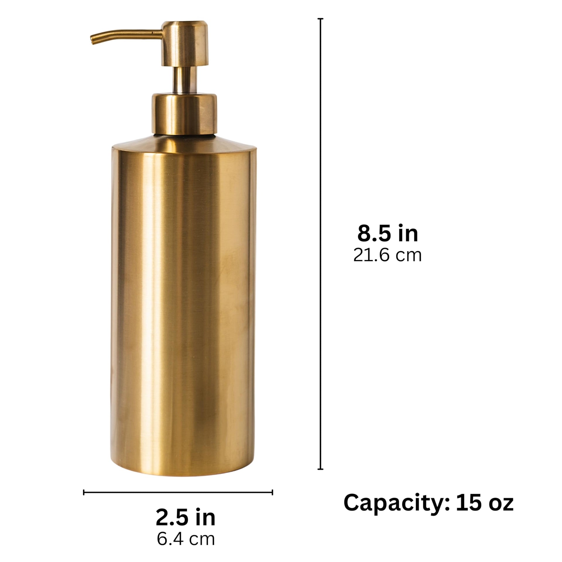 Brass Round Stainless Steel Soap Dispenser