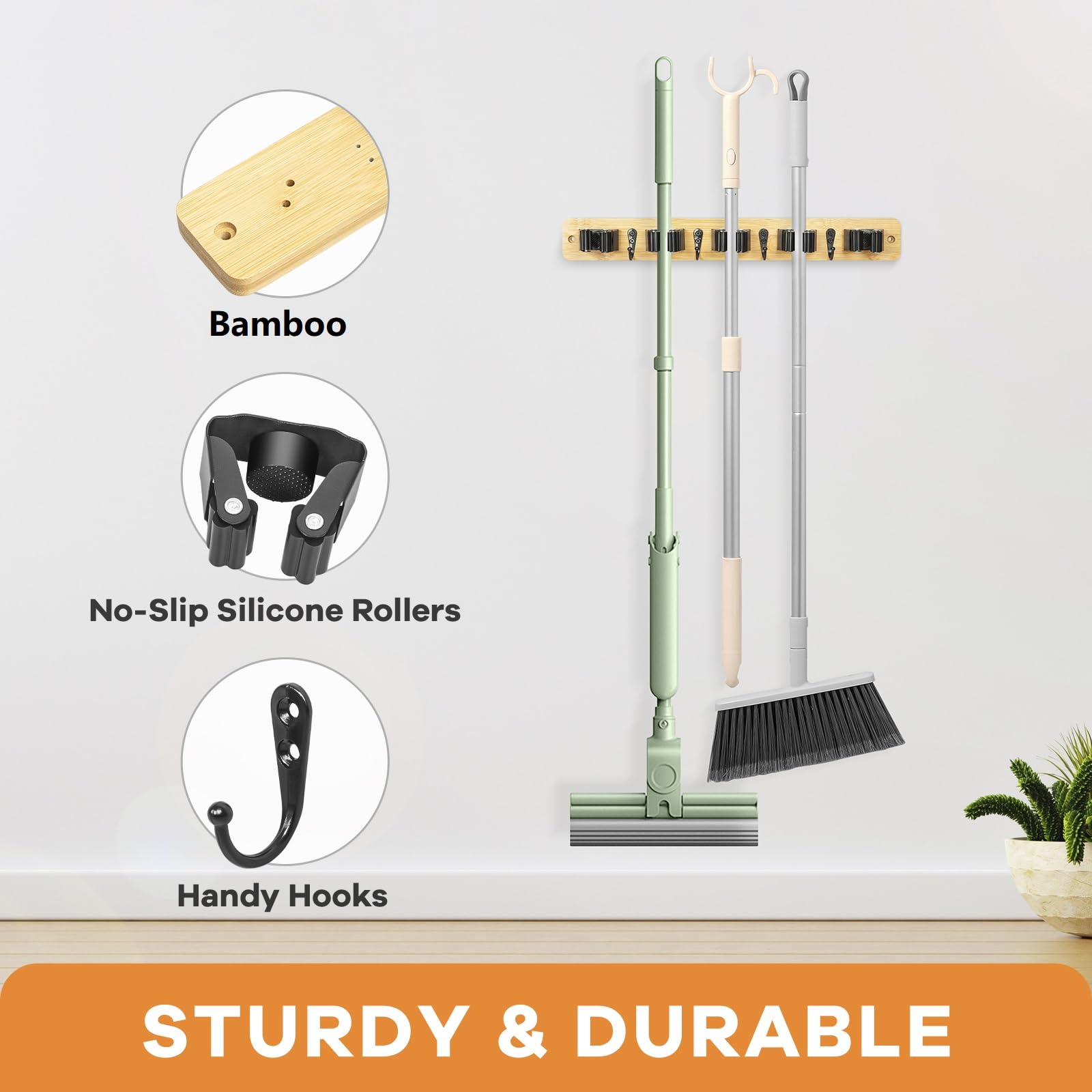 Broom Holder Wall Mount