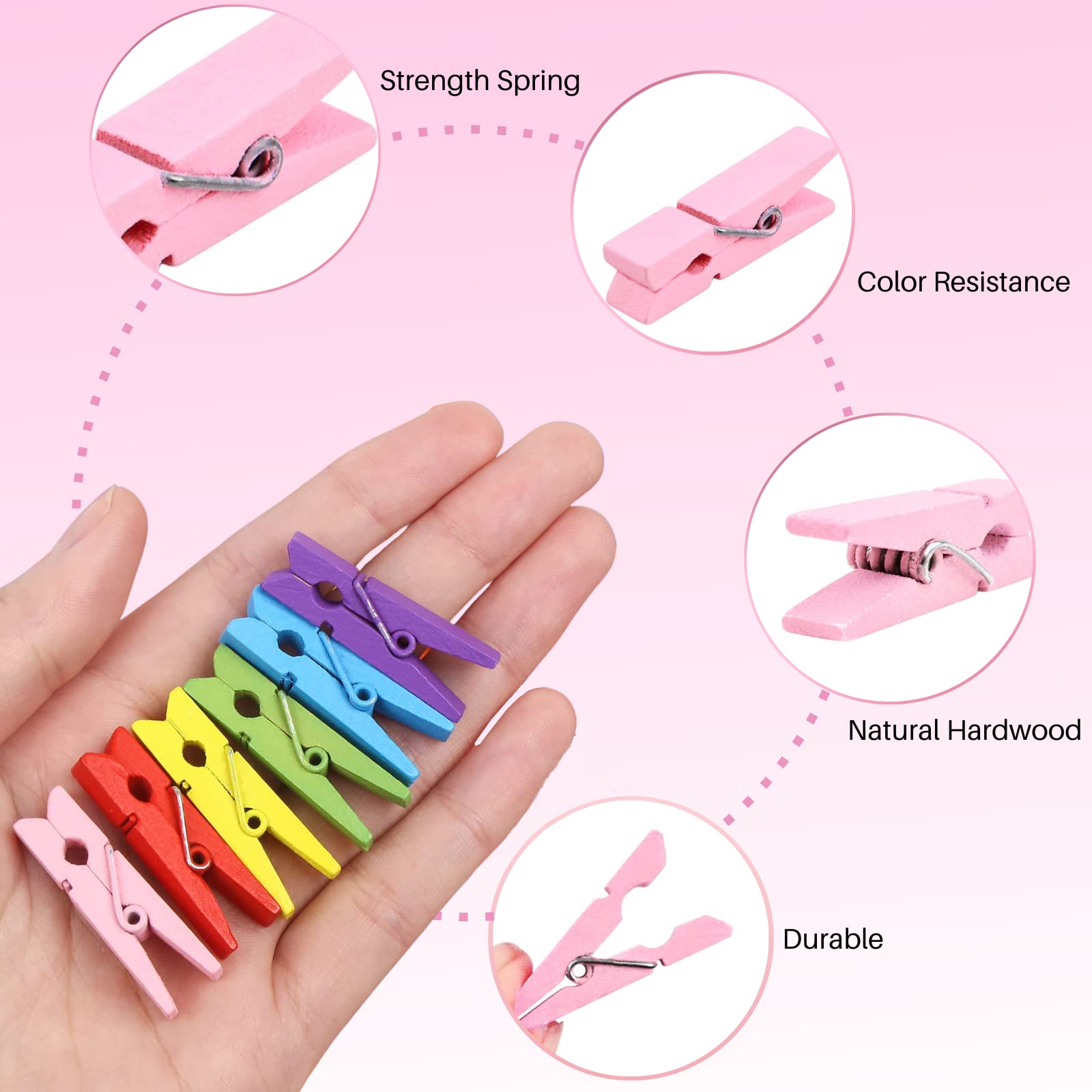 1.4 Inch Mini Clothespins 100PCS (100 Count)