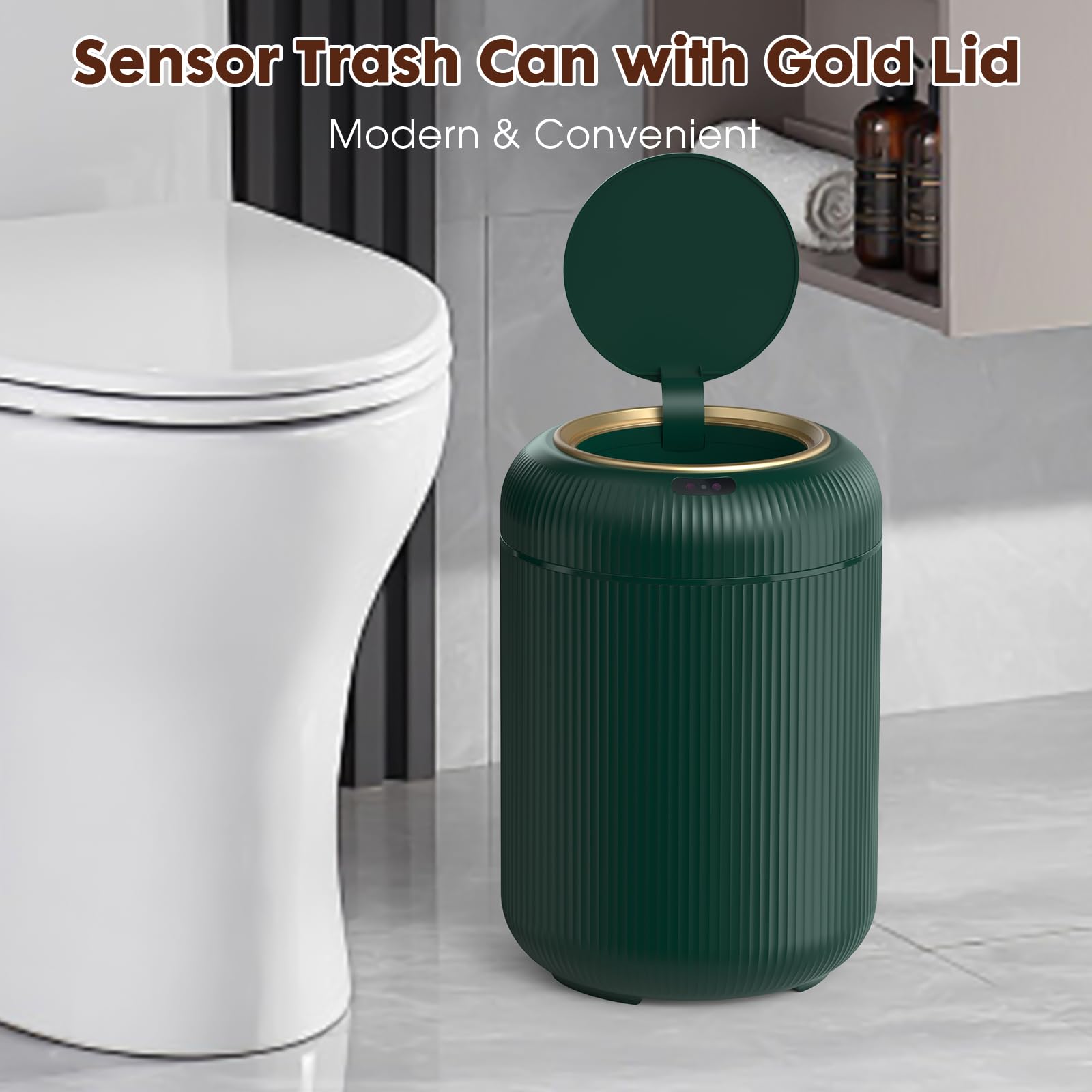 Touchless Sensor Trash Can Bathroom