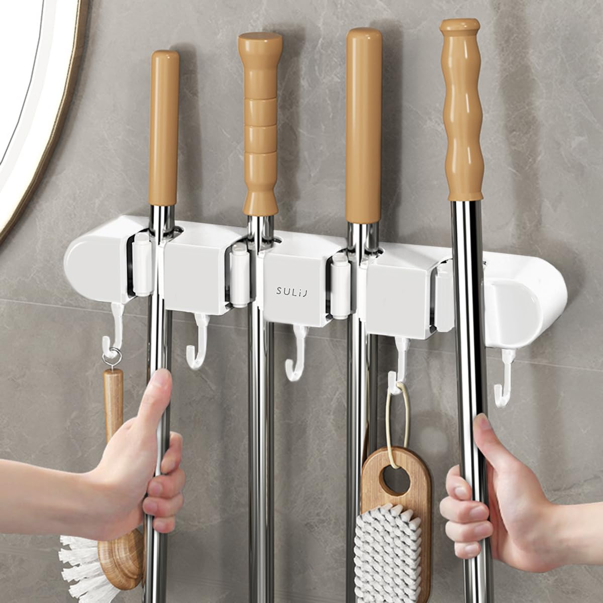 Broom Holder Wall Mount