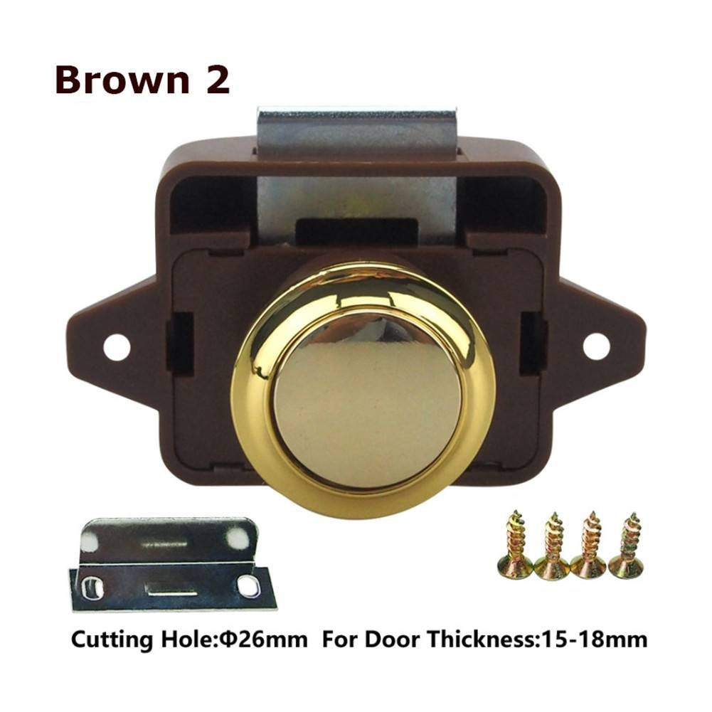 Set of 5 Push Button Latch Cupboard for RV Camper Motor Home Caravan (5 Count)