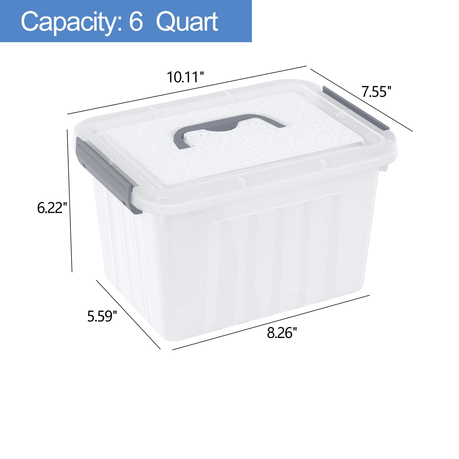 6 Quart Small Latching Bin with Lid (6 Count)