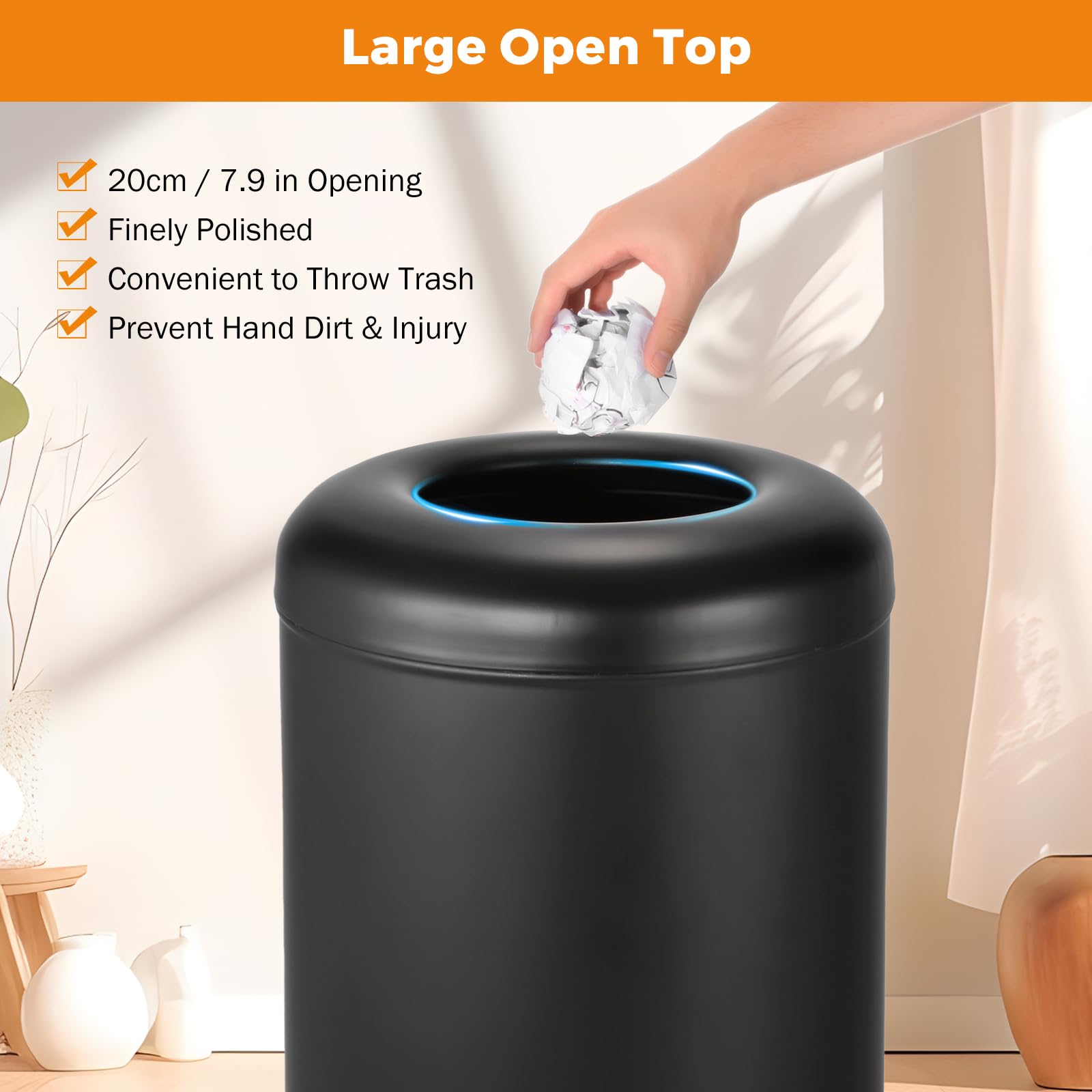 16.5Gal Open Top Trash Can