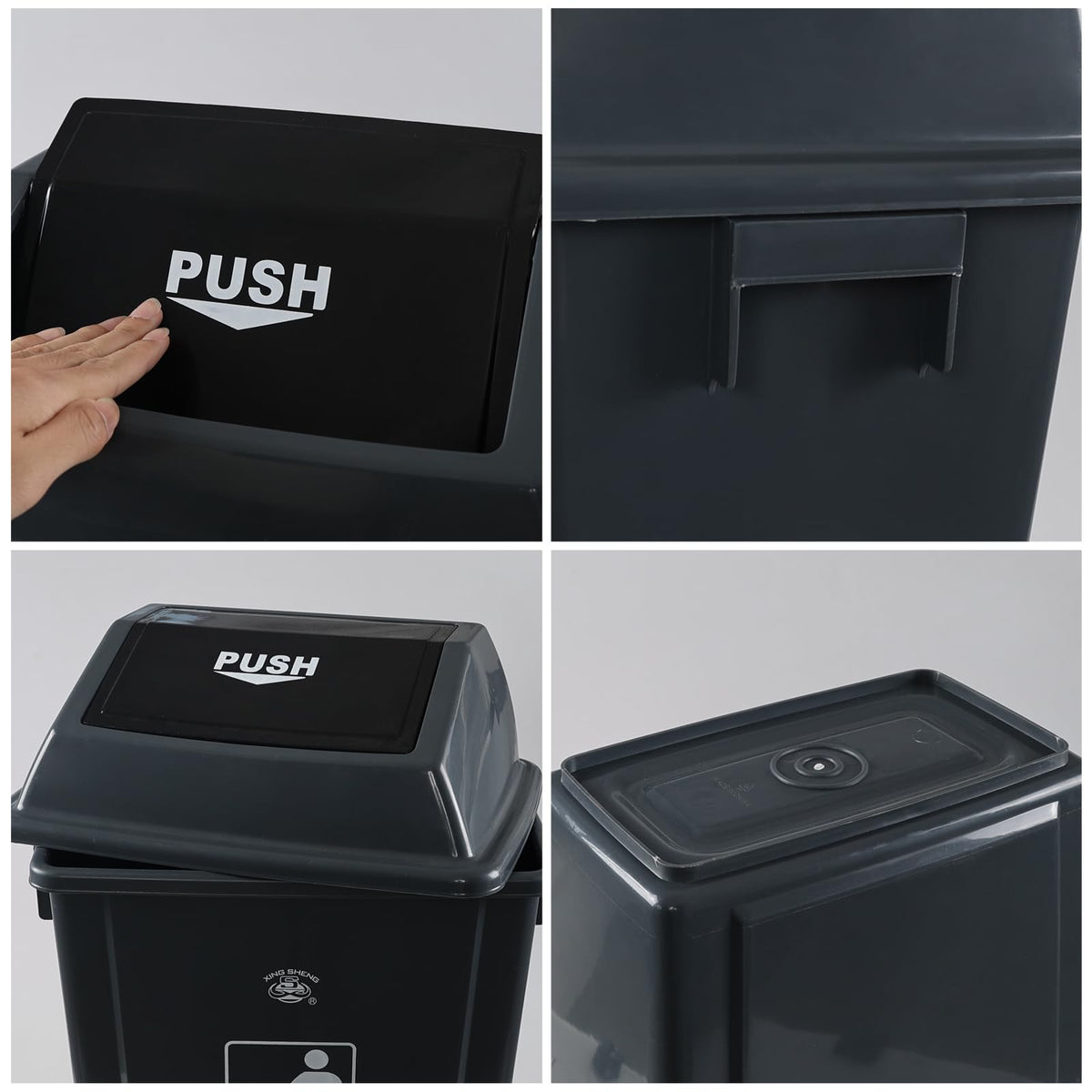4 Pack 13 Gallon Plastic Kitchen Trash Can (4 Count)