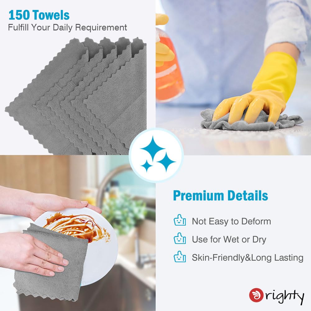 Microfiber Cleaning Cloth Bulk (150 Count)