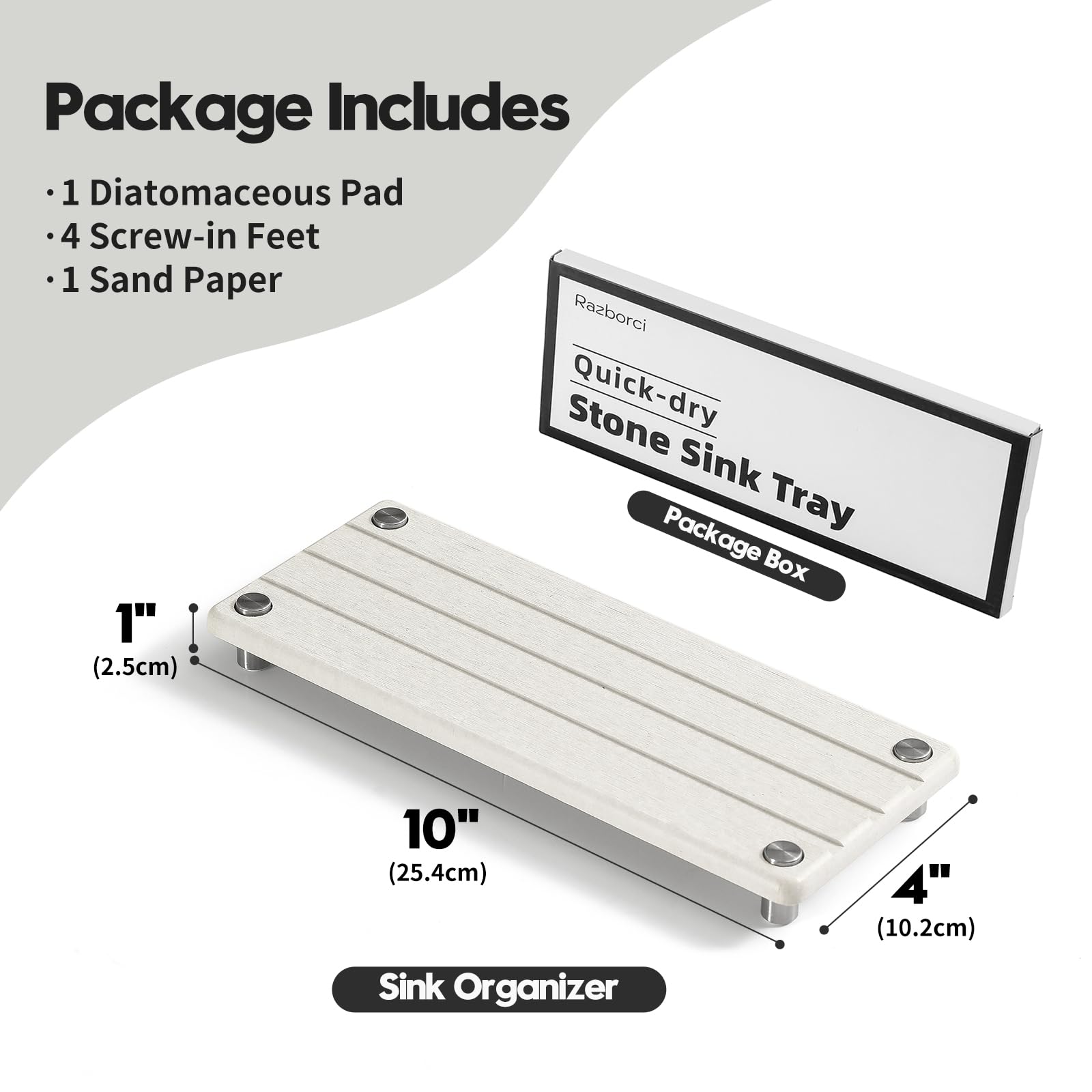 Quick Dry Bathroom Tray & Kitchen Sink Organizer